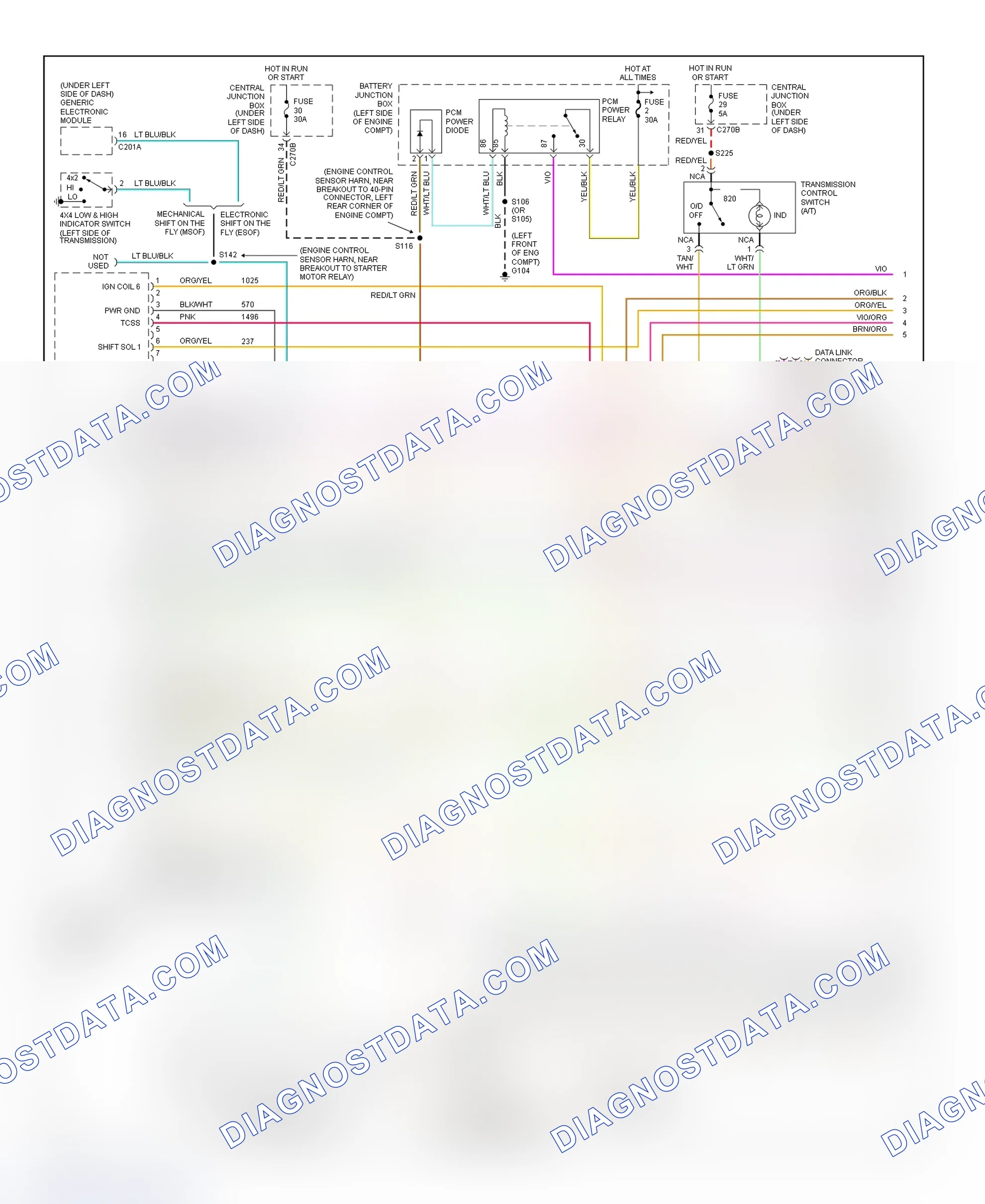 Scheme 136: PCM Wiring Diagram (Pickup - F150 - 5.4L Bi-Fuel - 1 Of 5)