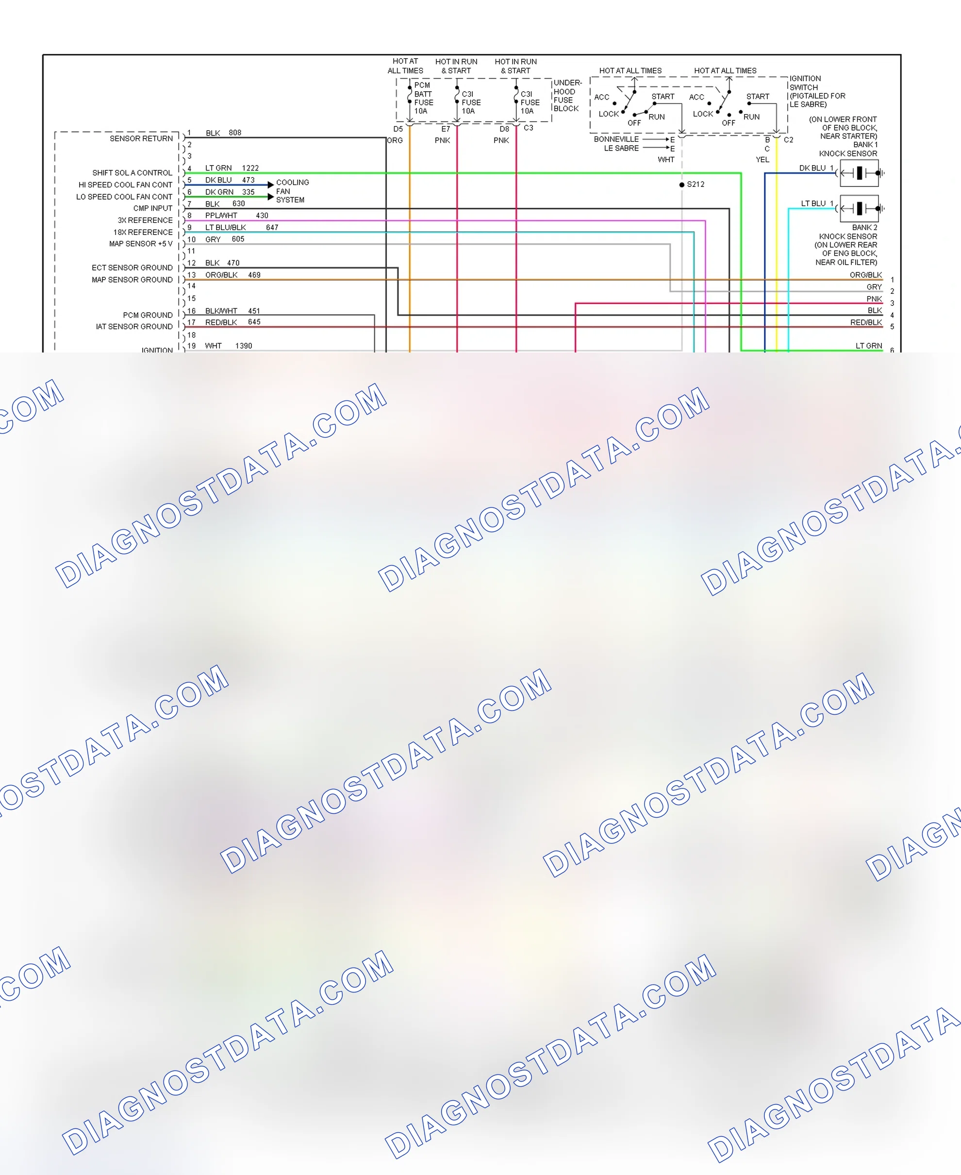 Scheme 21: PCM Wiring Diagram (Bonneville & LeSabre - 3.8L - 1 Of 4)