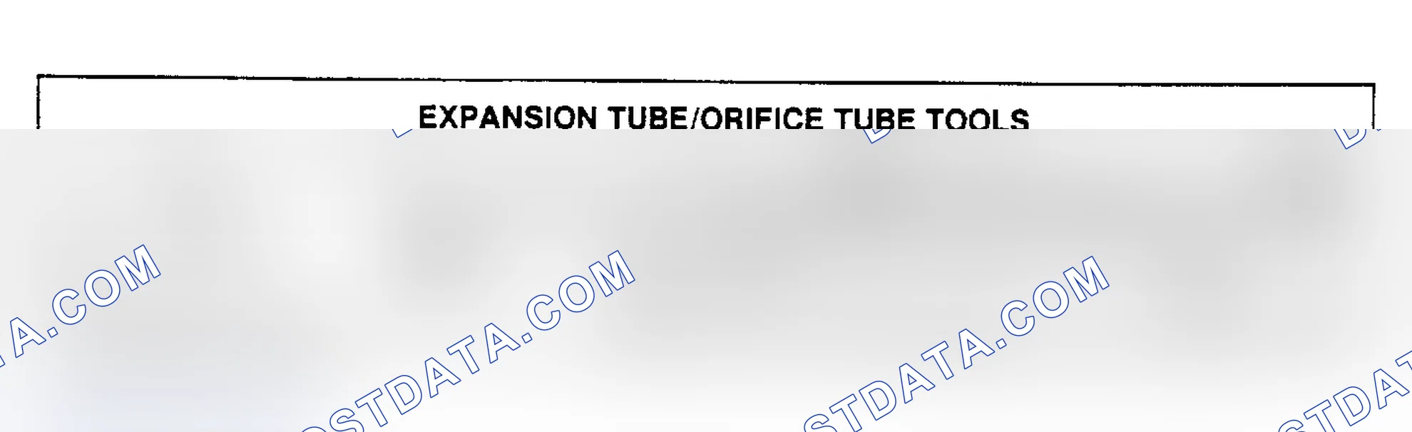 Scheme 3: Expansion Tube/Orifice Tube Tool Number Cross-References