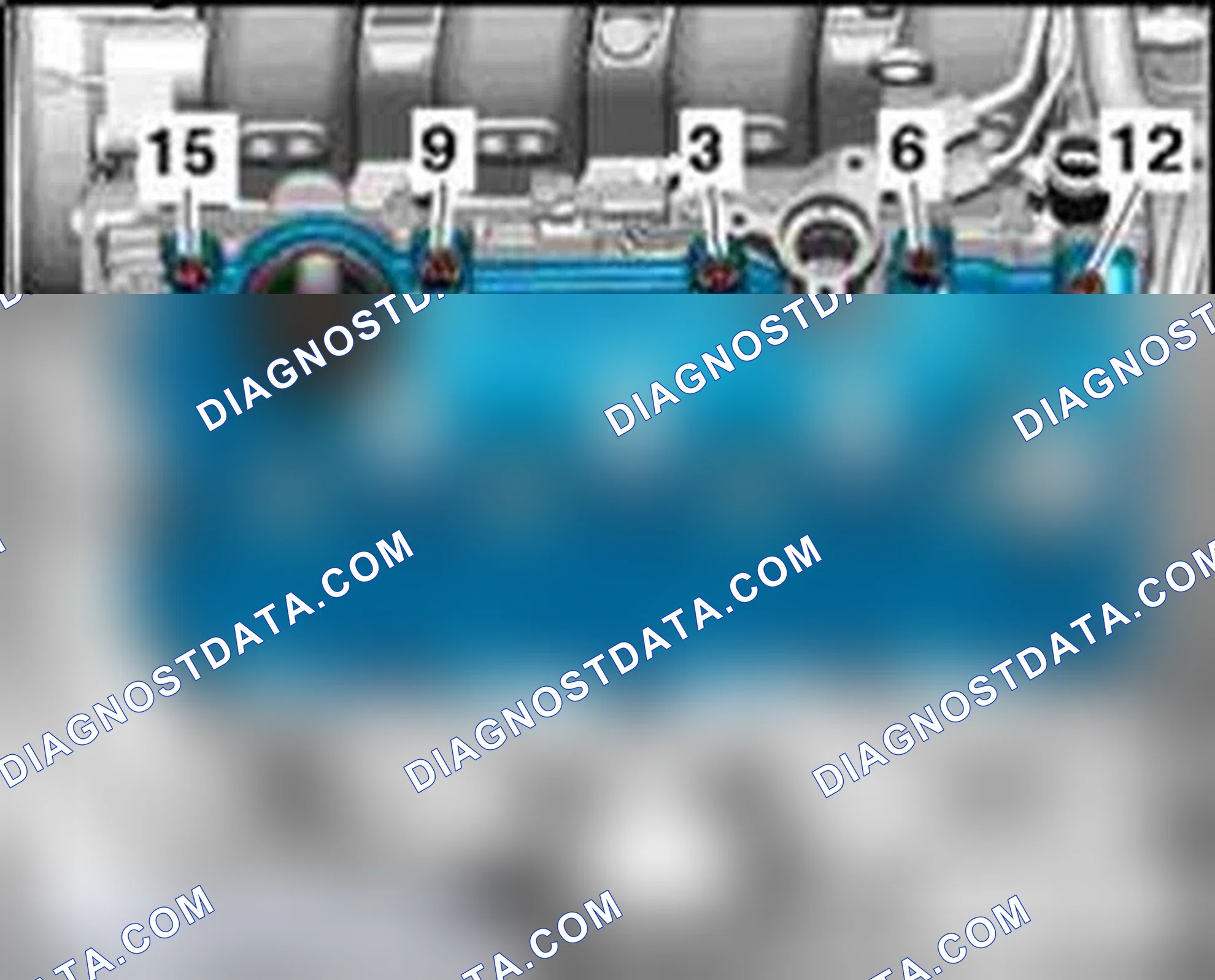 Scheme 501: Left cylinder head cover tightening sequence