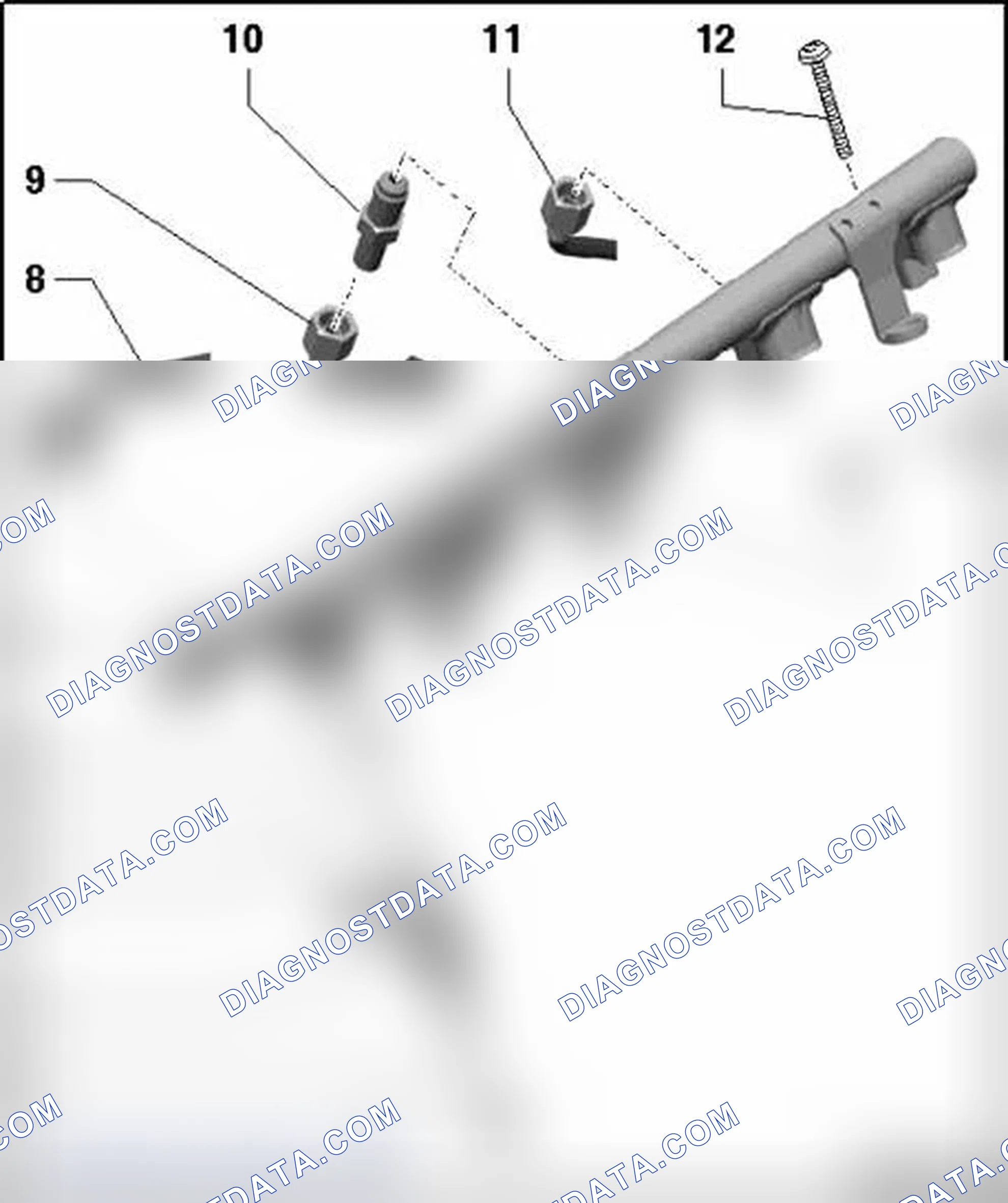 Scheme 420: Fuel injections and fuel rail, component overview