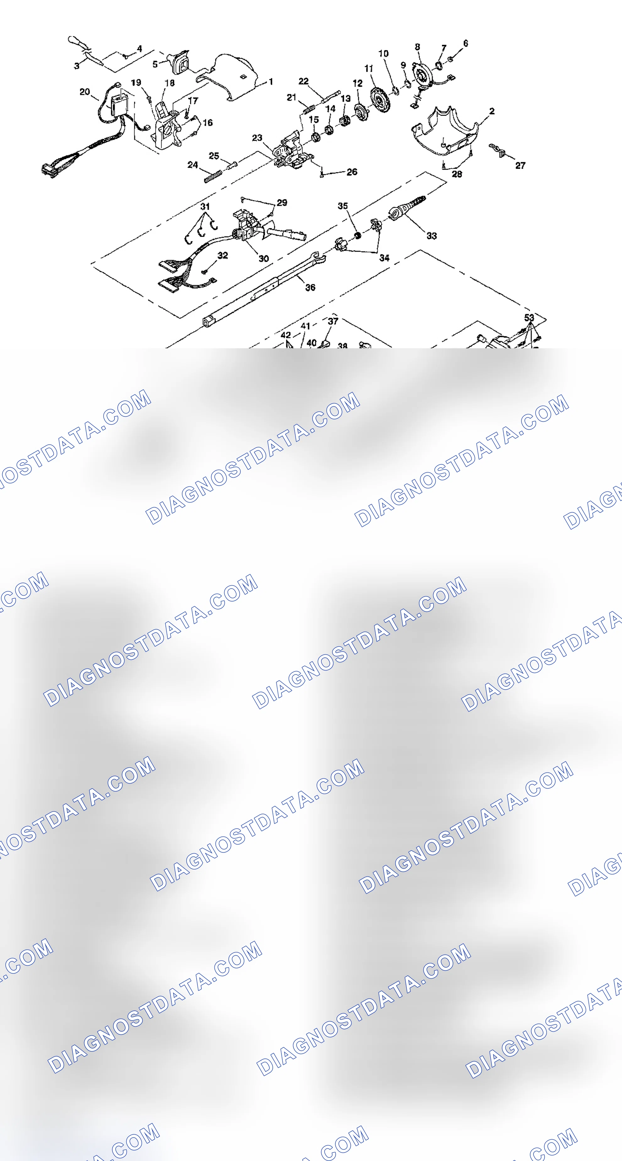 Scheme 1: TILT STEERING COLUMN DISASSEMBLED VIEW (COLUMN SHIFT)