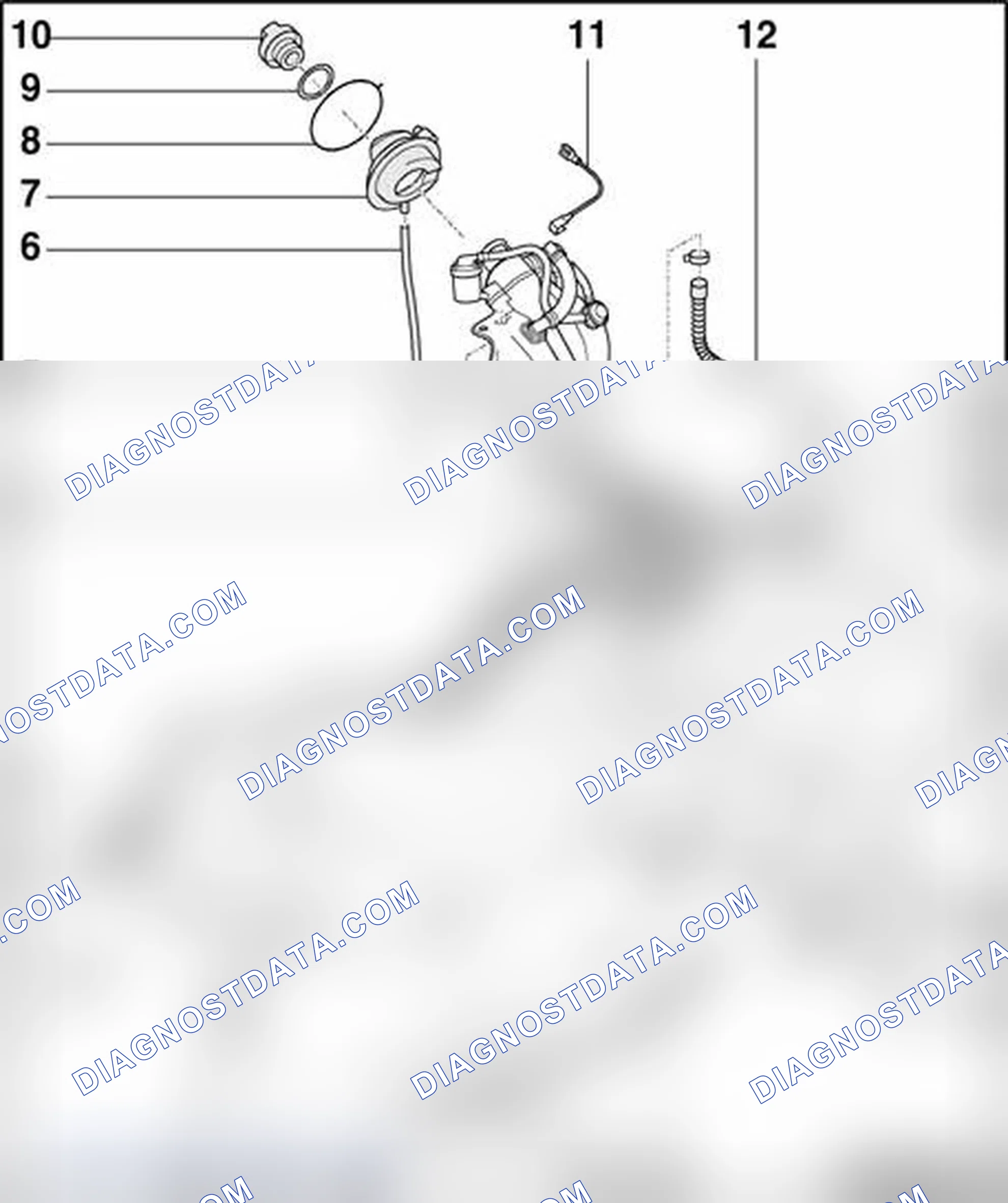 Scheme 1: Fuel tank with attachments, assembly overview