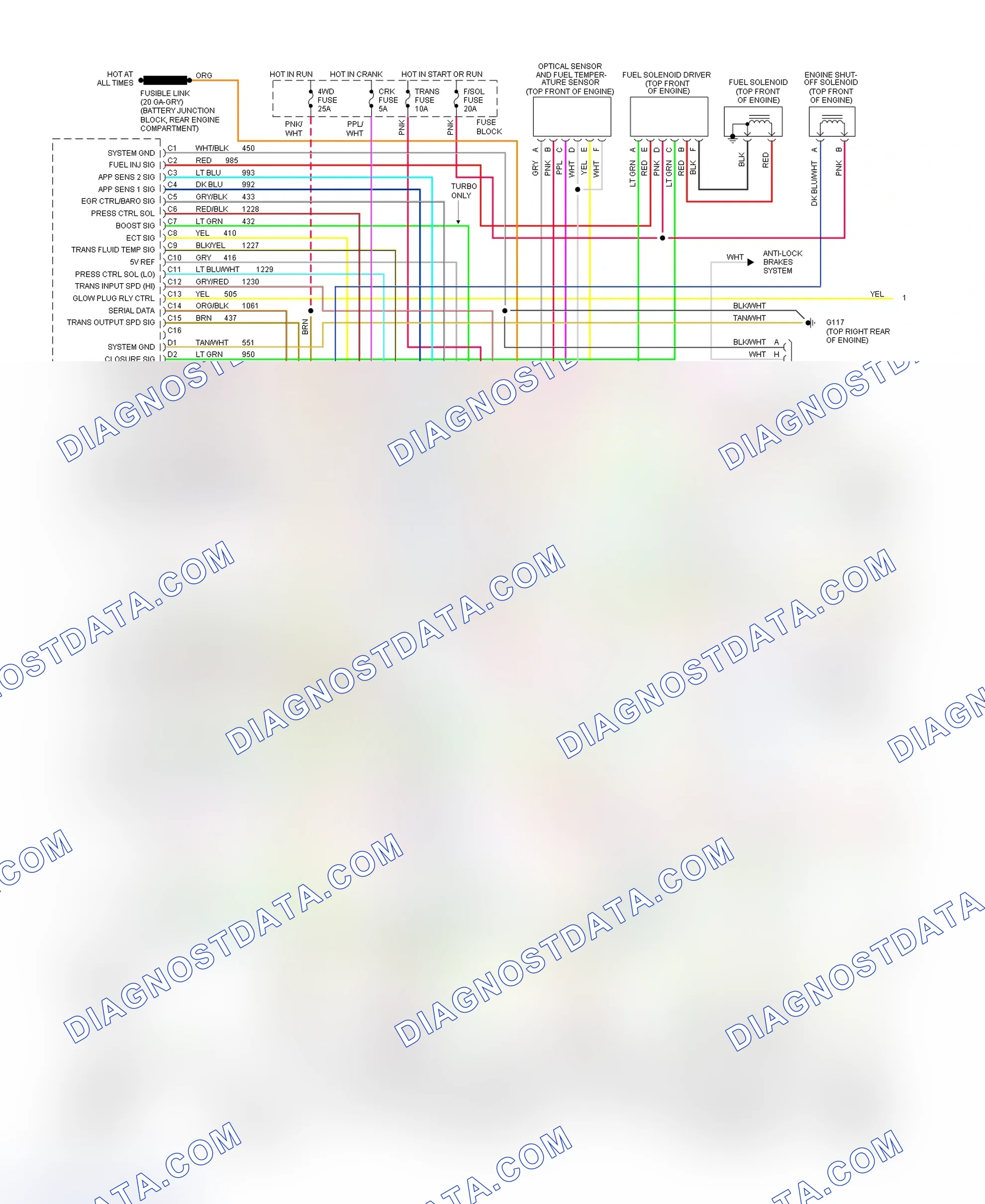 Scheme 14: Wiring Diagram (6.5L With 4L60-E - 1 Of 2)