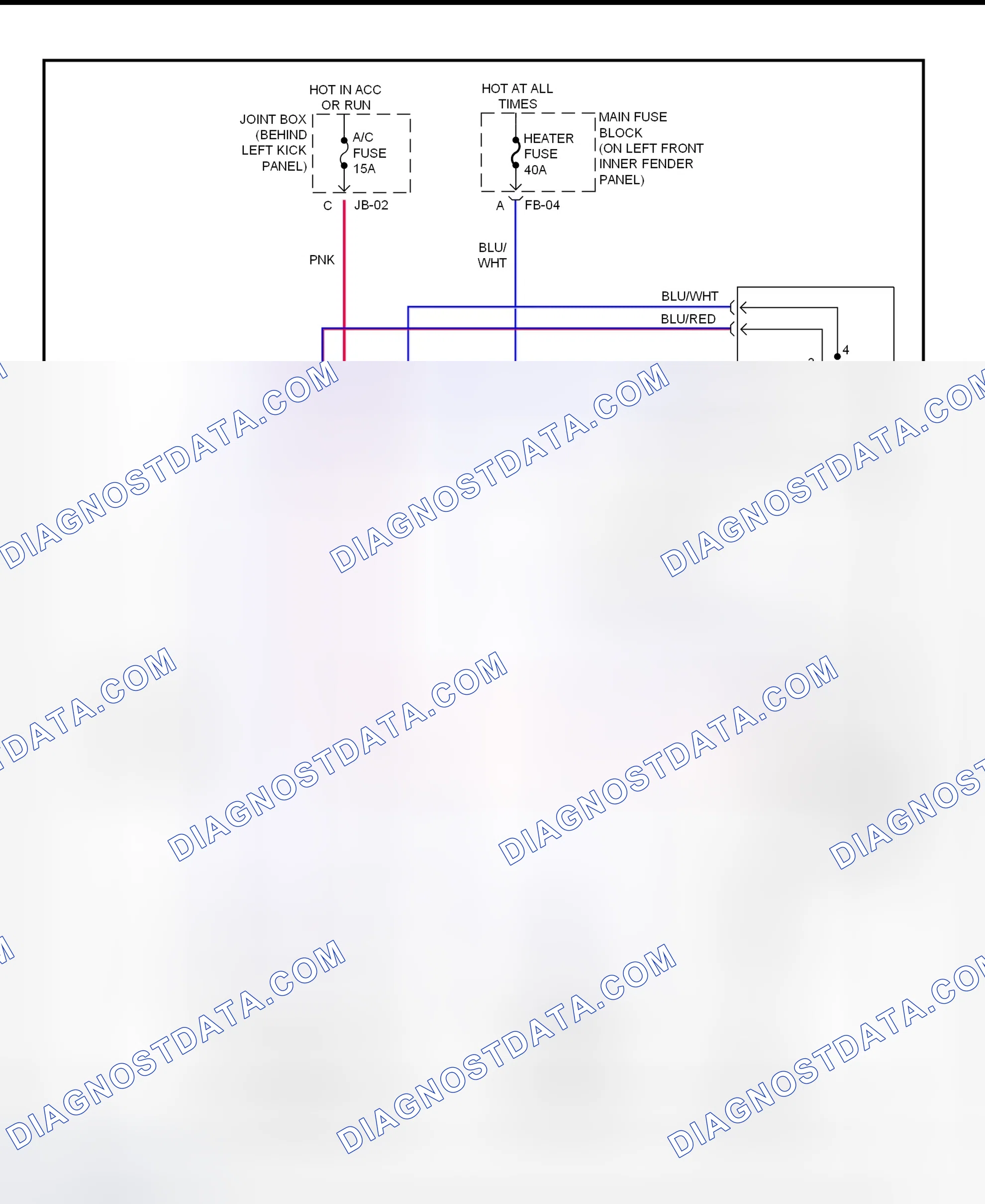 Scheme 2: Heater System Wiring Diagram (2000 Protege)
