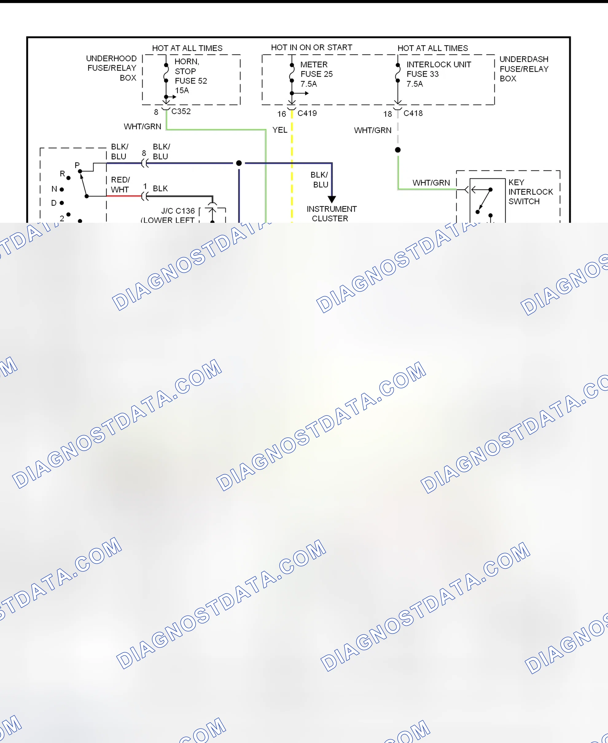 Scheme 68: Shift & Key Interlock System Wiring Diagram (Honda CR-V)