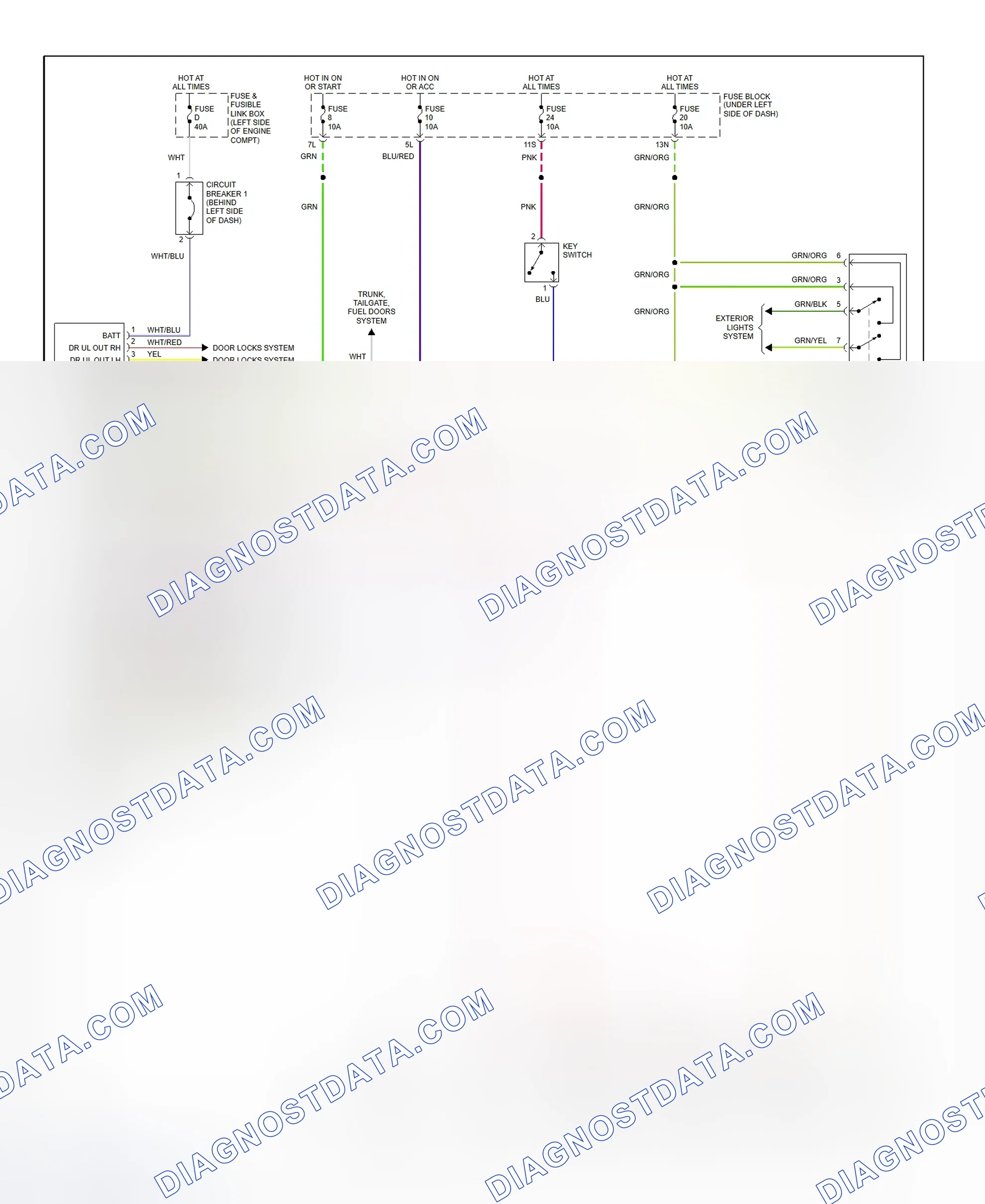 Fig. 1: Multi-Remote Control System Wiring Diagram (Altima - With Anti-Theft)