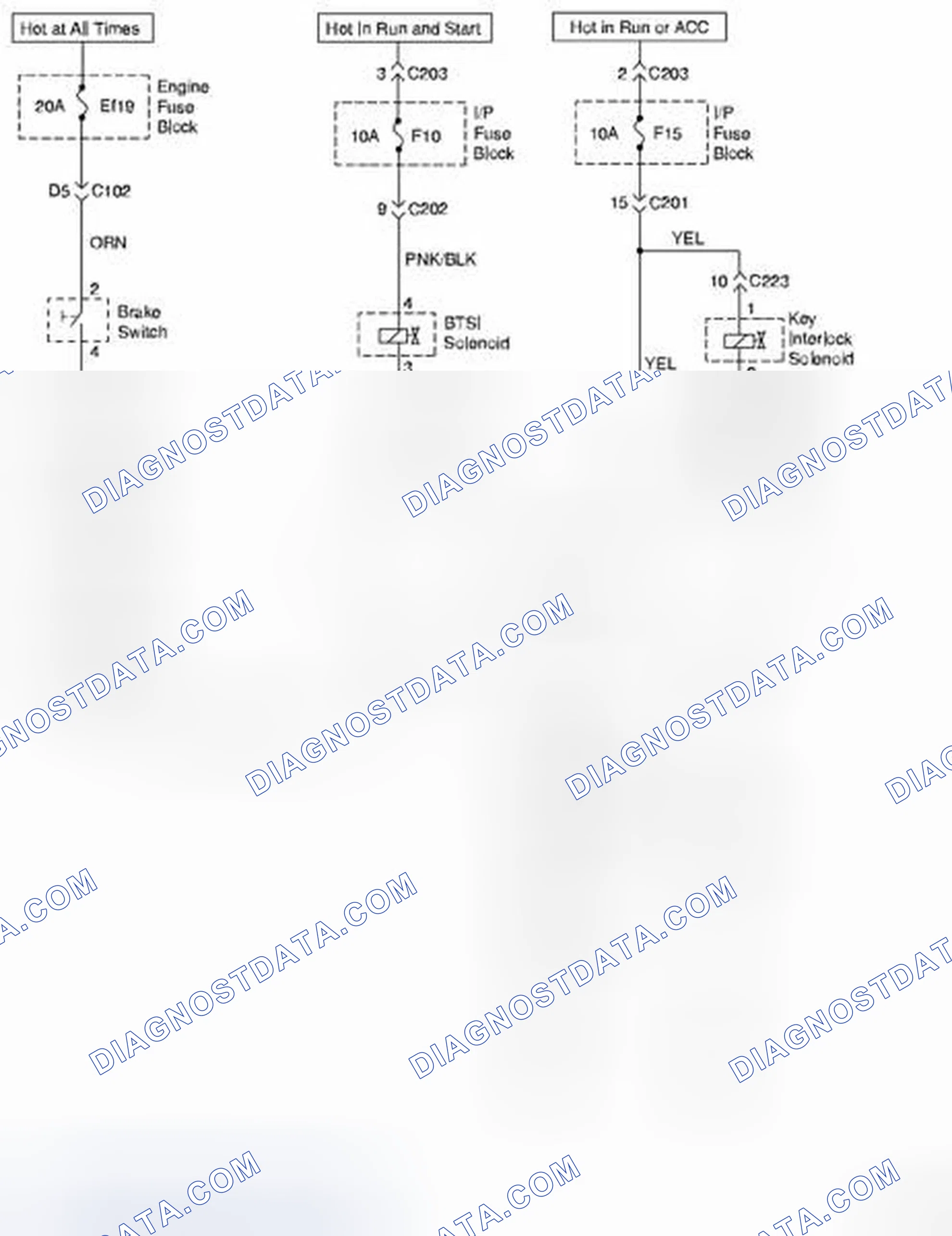 Scheme 106: Shift Lock Control Circuit Wiring Diagram