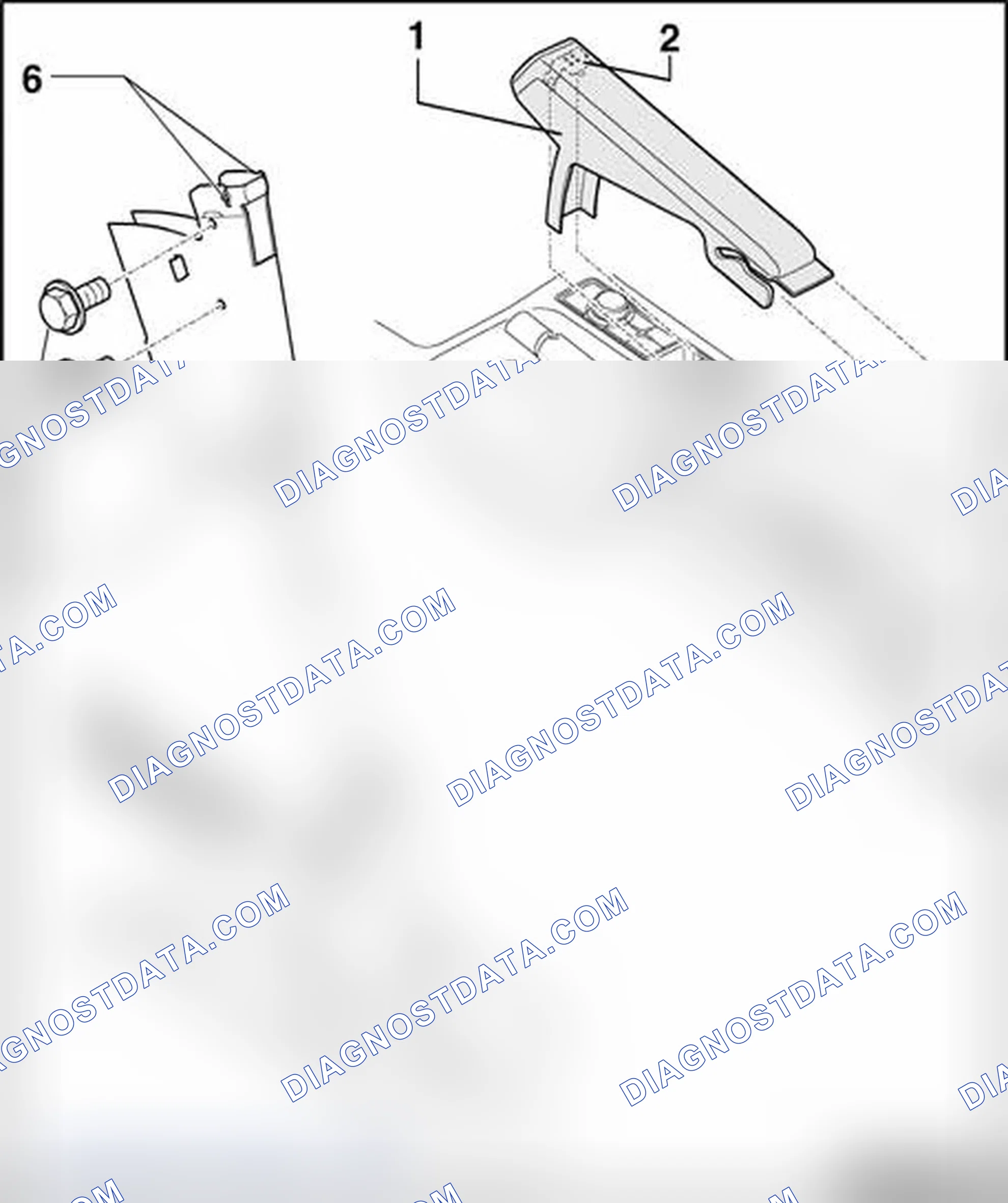Scheme 22: Parking brake lever trim, assembly overview