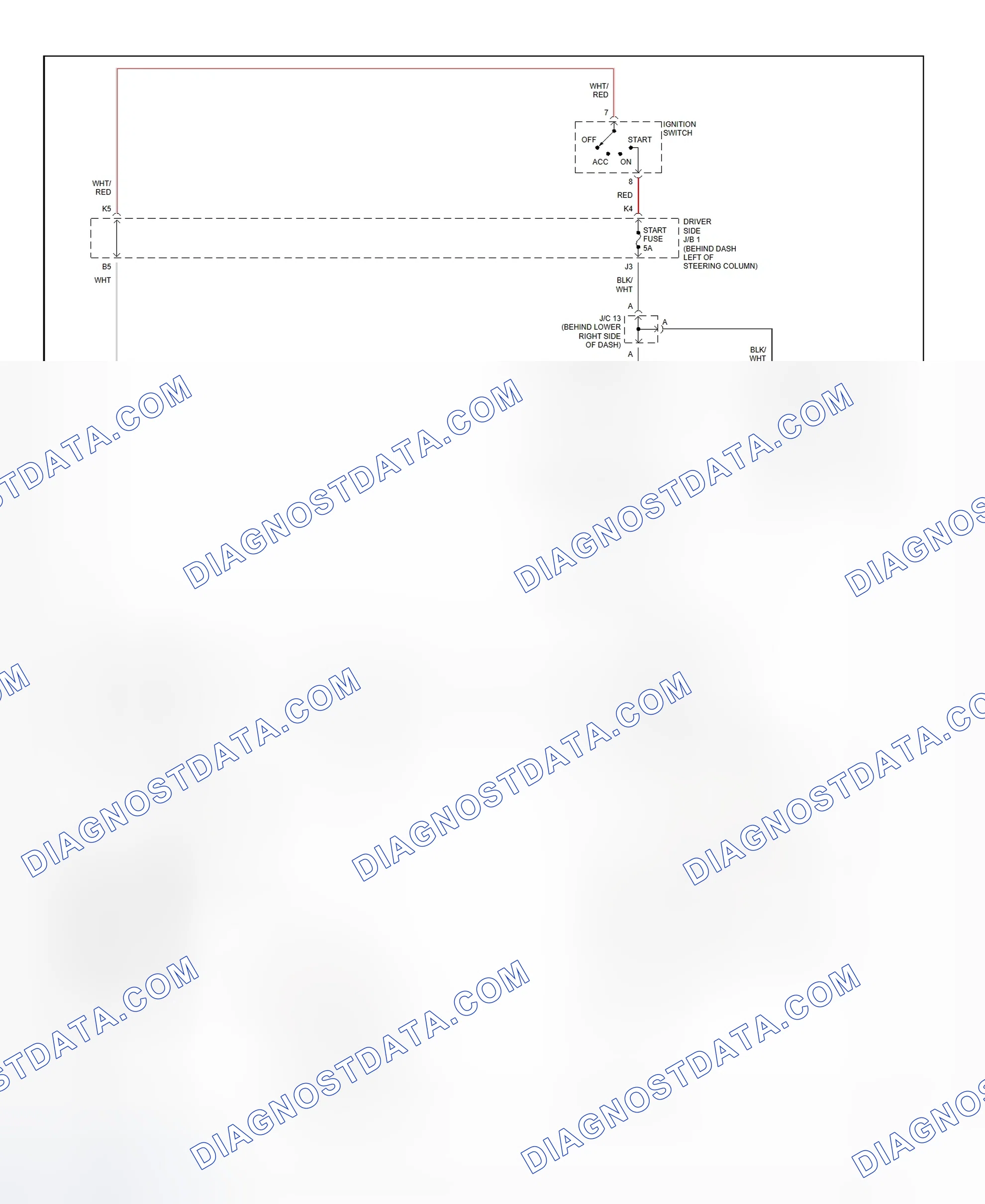 Fig. 31: Starting System Wiring Diagram (Sienna)