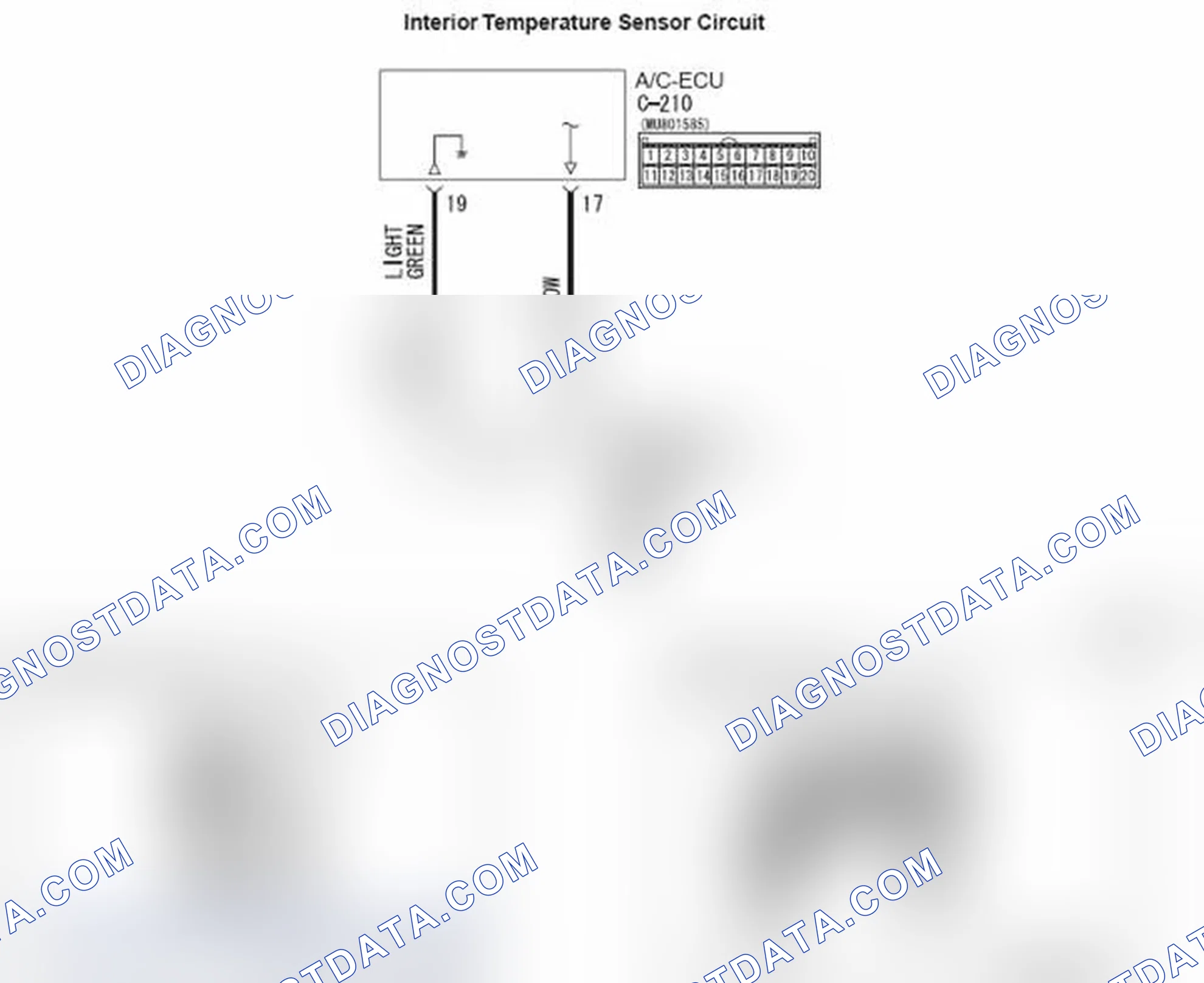 Scheme 2: Code No. B10C0: Interior temperature sensor system (short circuit); Code No. B10C1: Interior tempera