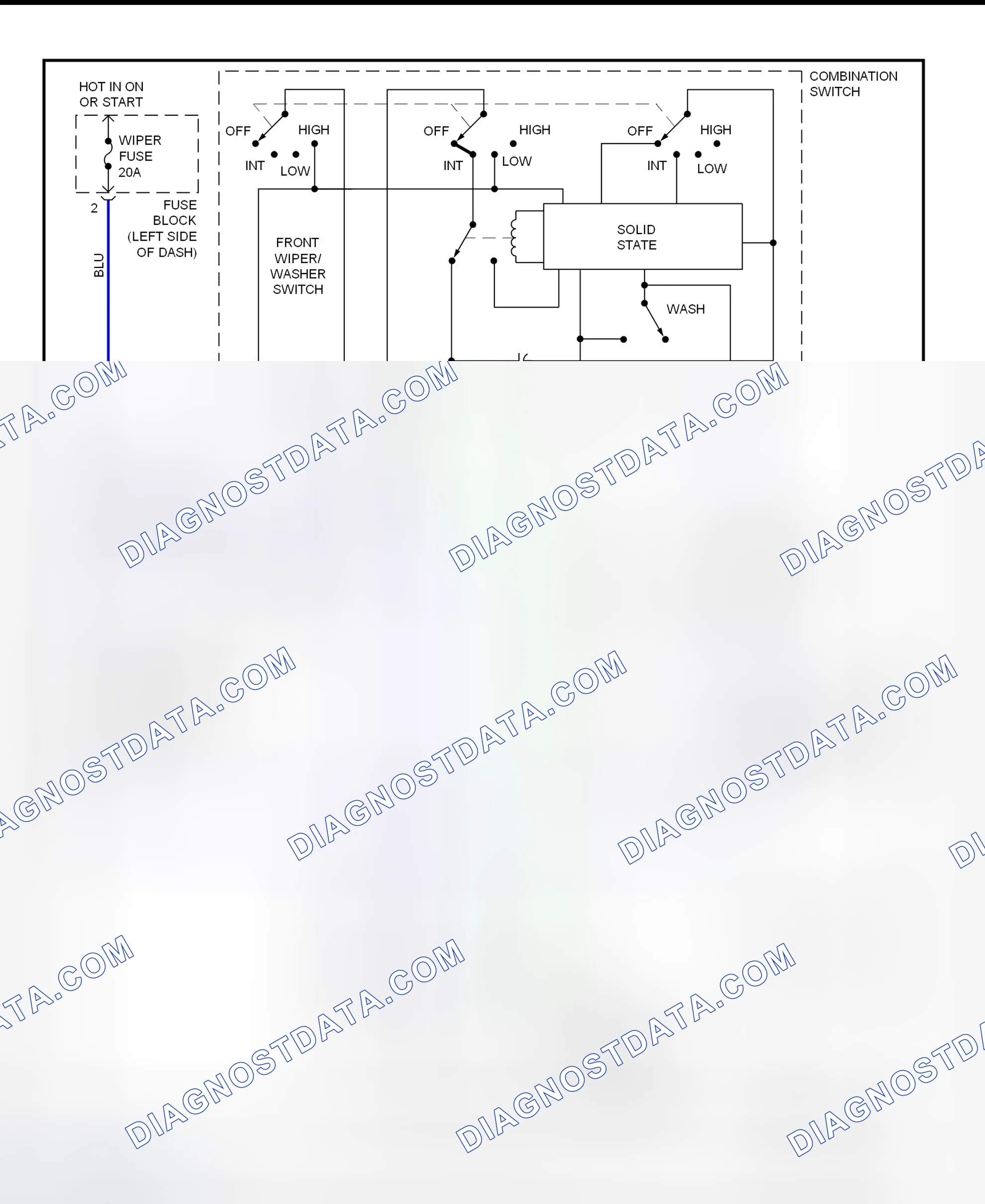 Fig. 8: Front Wiper/Washer System Wiring Diagram (1996)