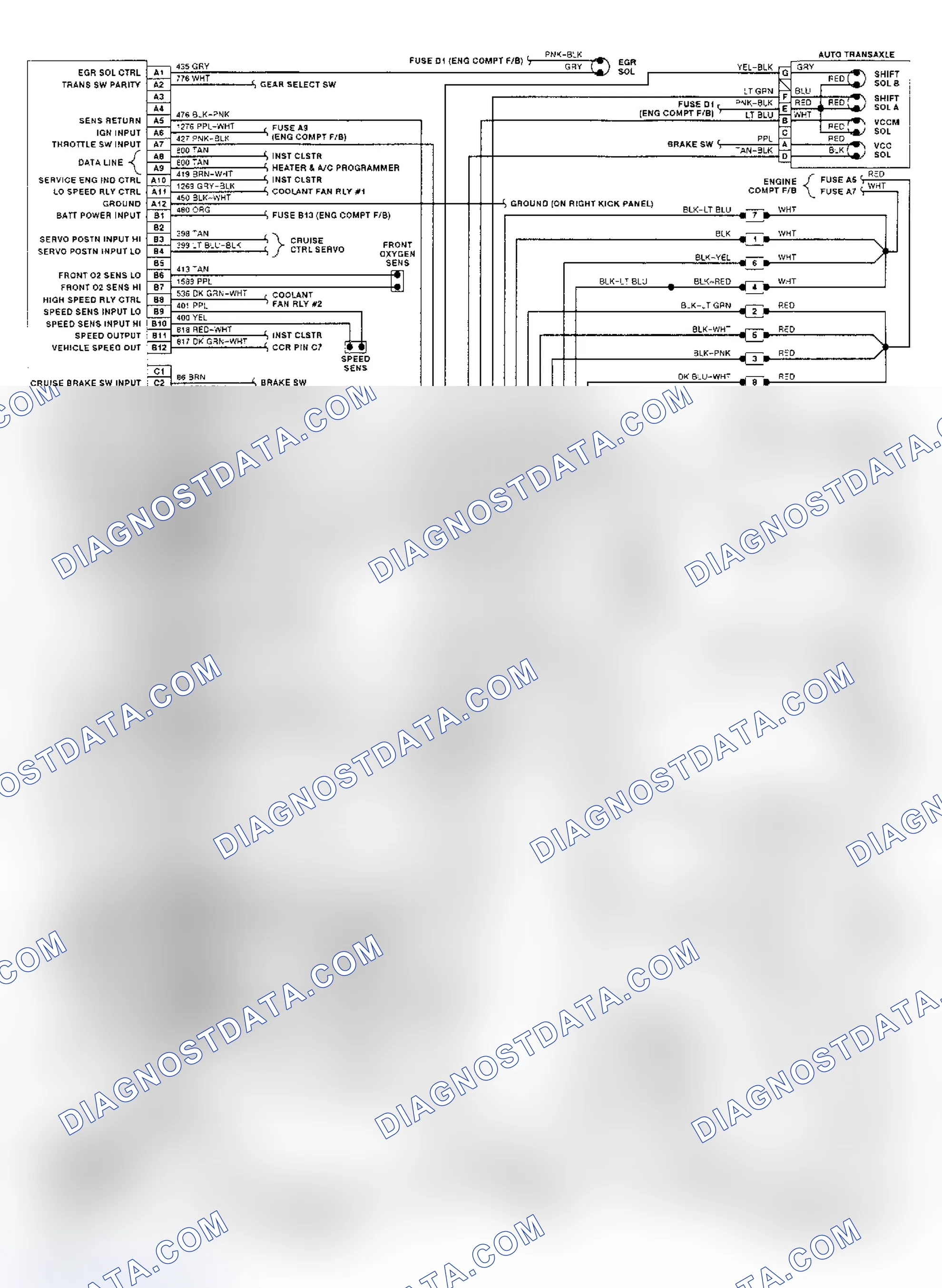 Scheme 42: 4.9L (VIN B) PCM Wiring Diagram (Eldorado & Seville)
