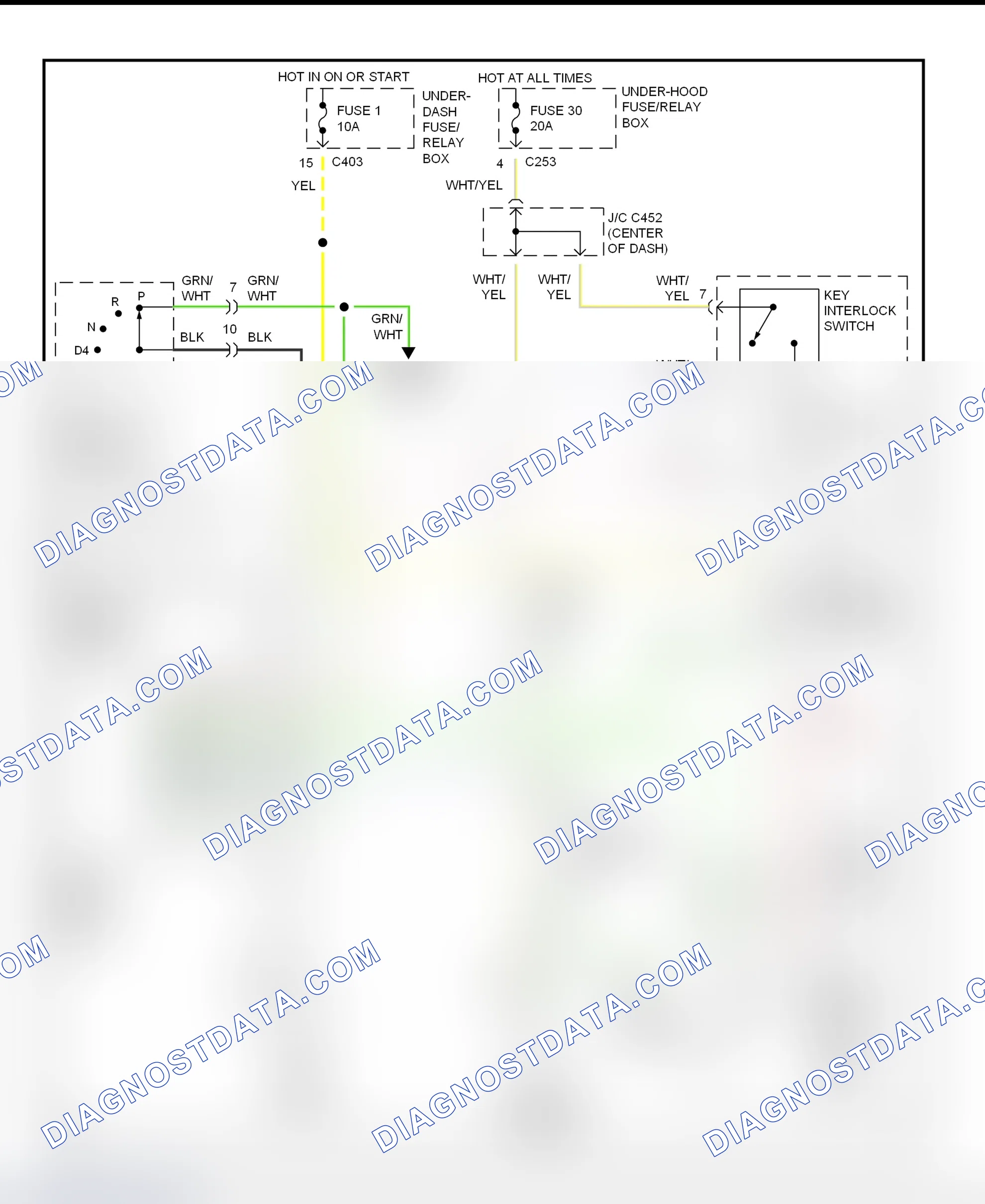 Scheme 44: Shift & Key Interlock System Wiring Schematic (1997 Honda Accord - 2.2L)