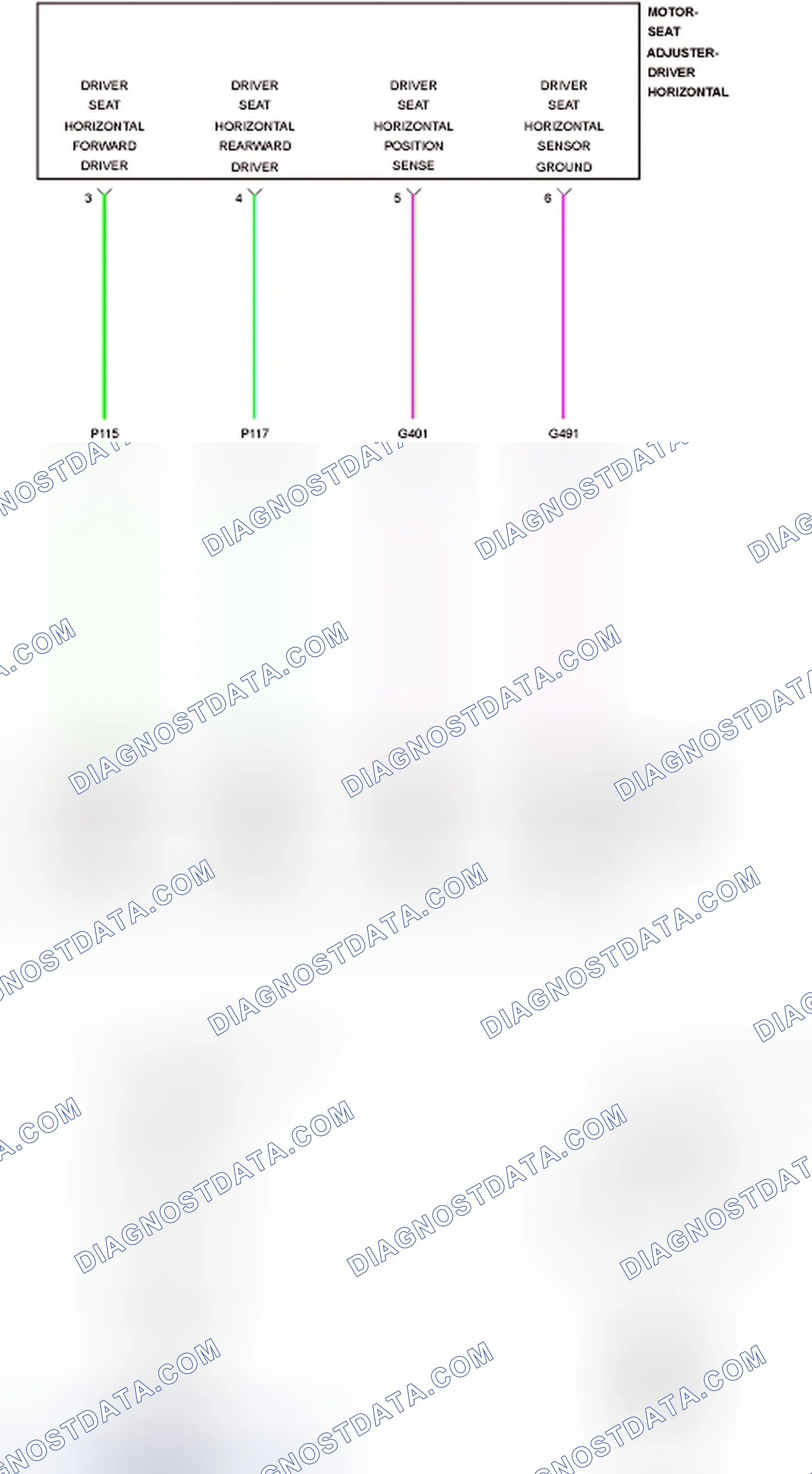 Scheme 175: B1D6D-SEAT HORIZONTAL POSITION SENSOR CIRCUIT LOW