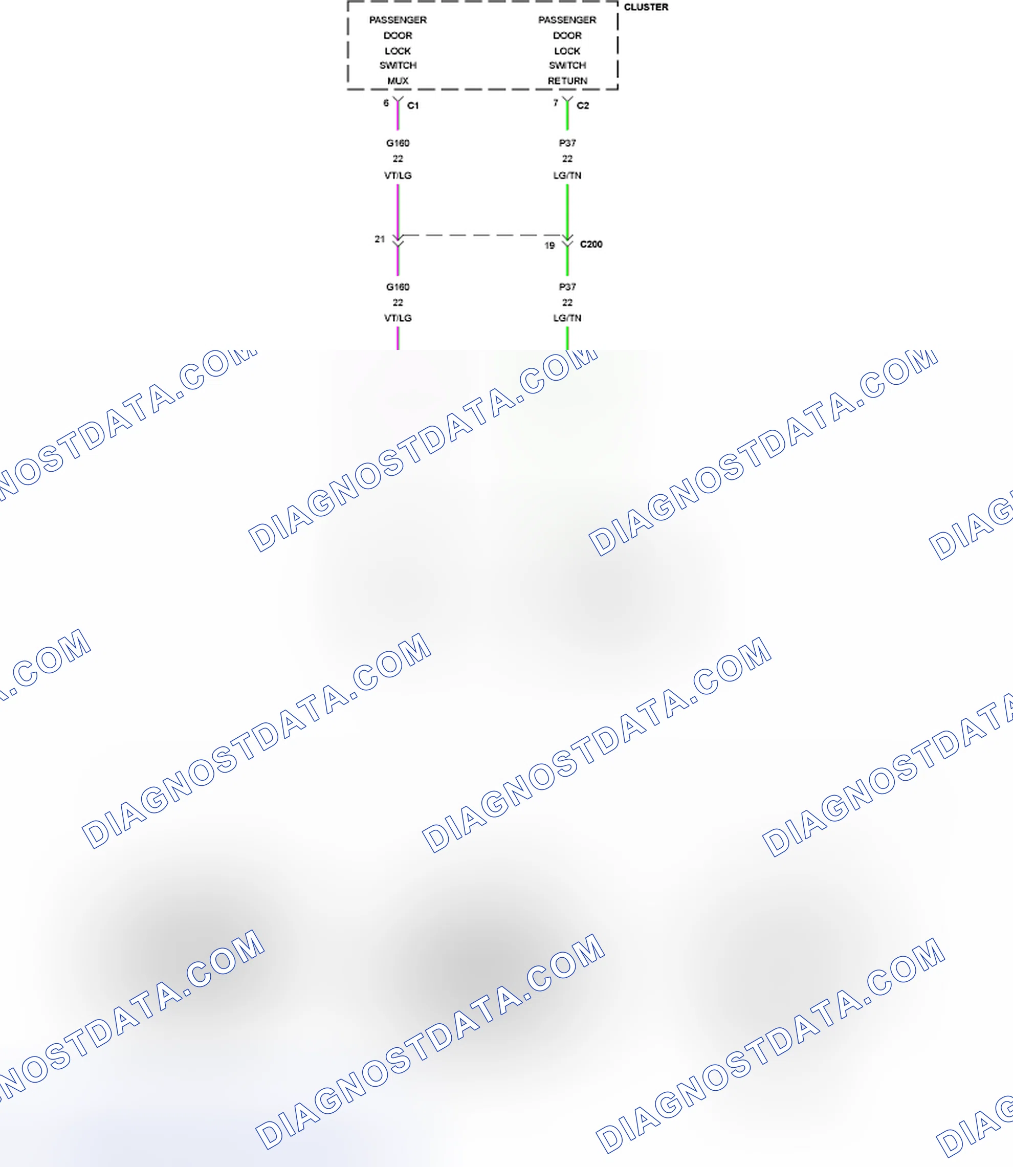Scheme 148: B1806-PASSENGER DOOR LOCK/UNLOCK SWITCH CIRCUIT LOW