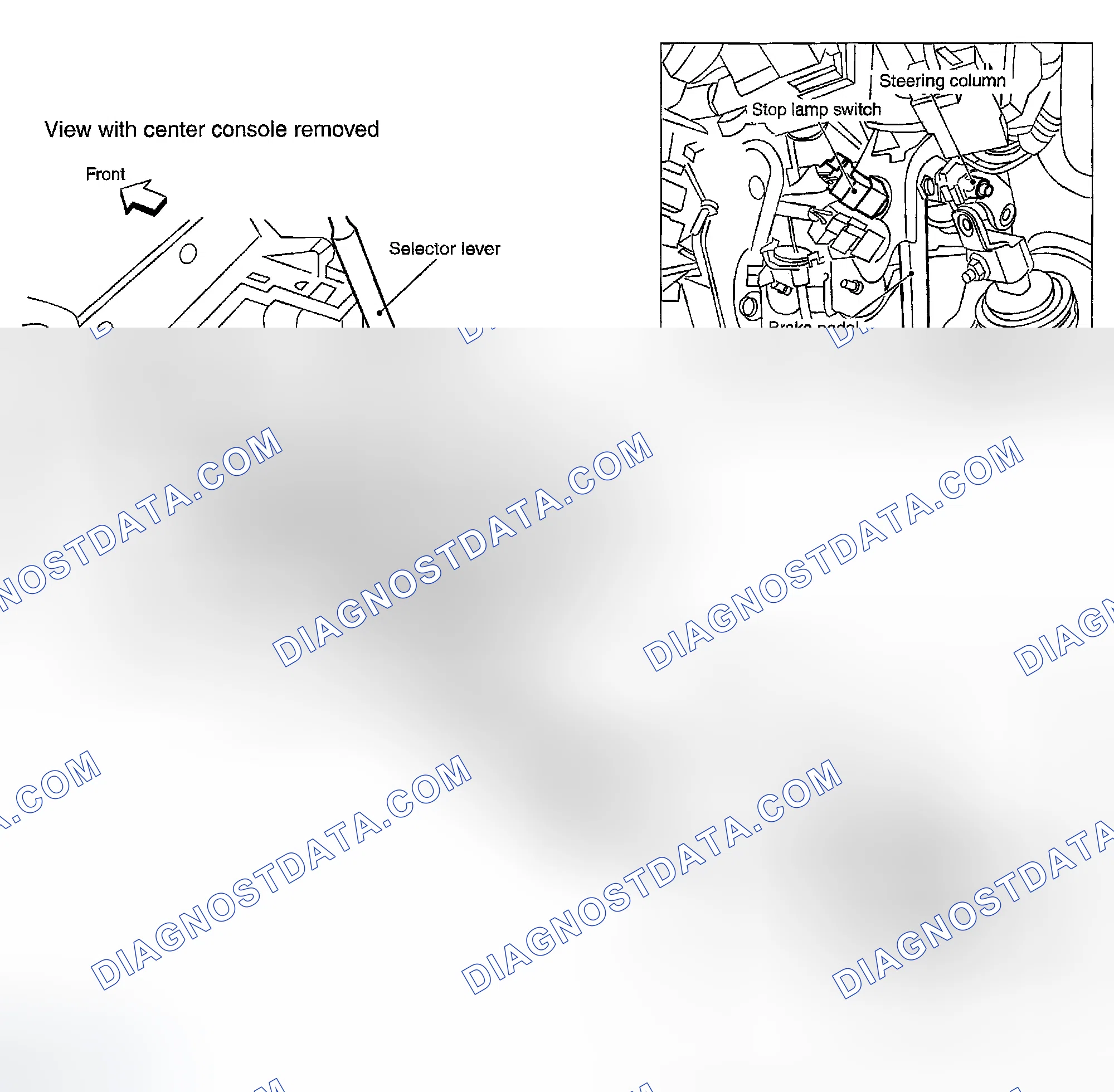 Scheme 282: SHIFT LOCK SYSTEM ELECTRICAL PARTS LOCATION