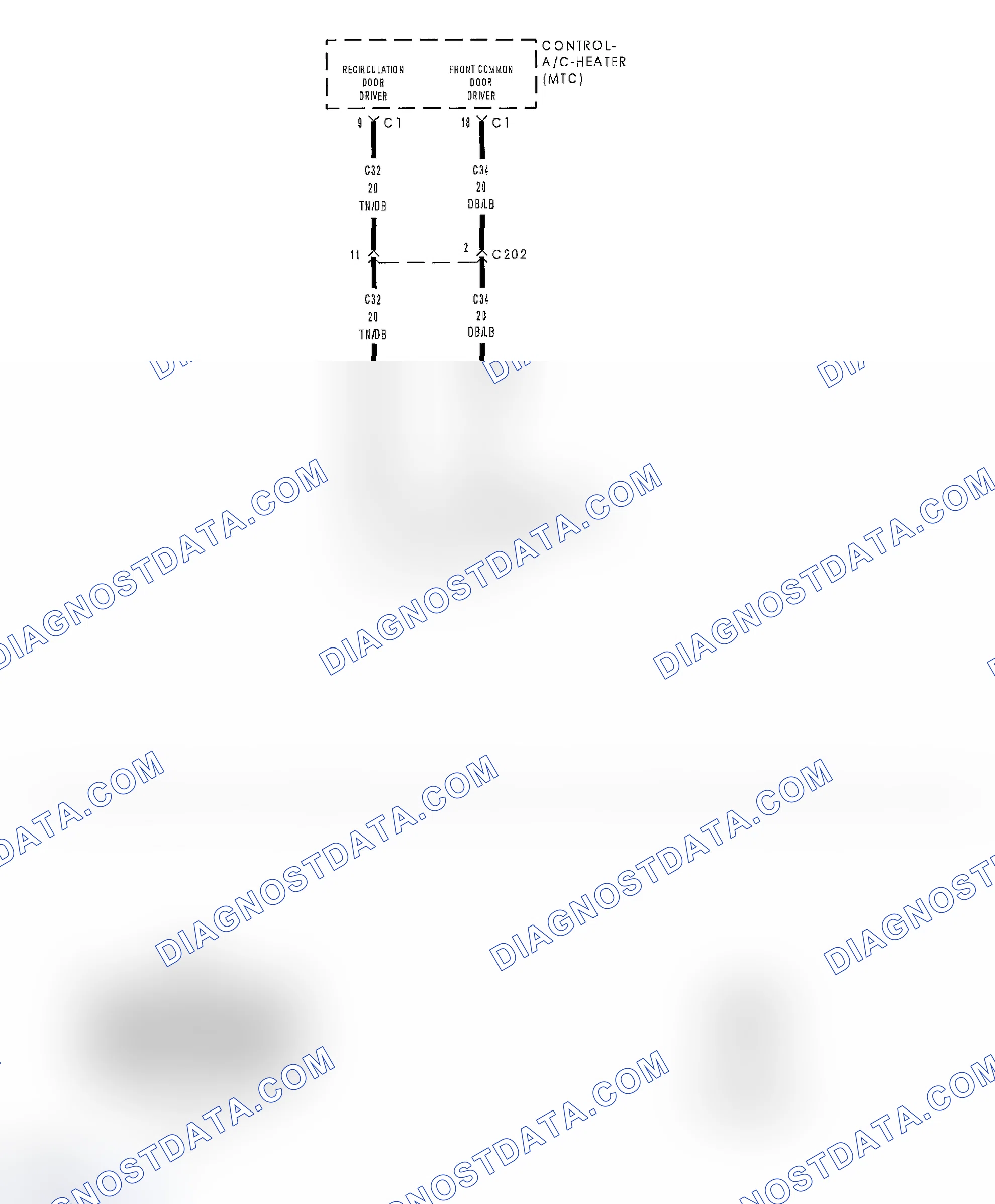 Scheme 61: B105B-RECIRCULATION DOOR CONTROL CIRCUIT OPEN (MTC)