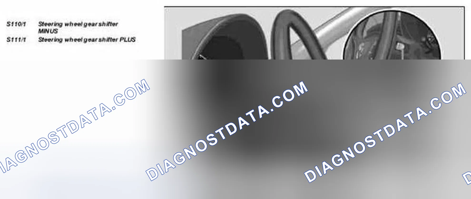 Scheme 345: Identifying Steering Wheel Gear Shifter (Transmission 722.6) - Shown On Model 203