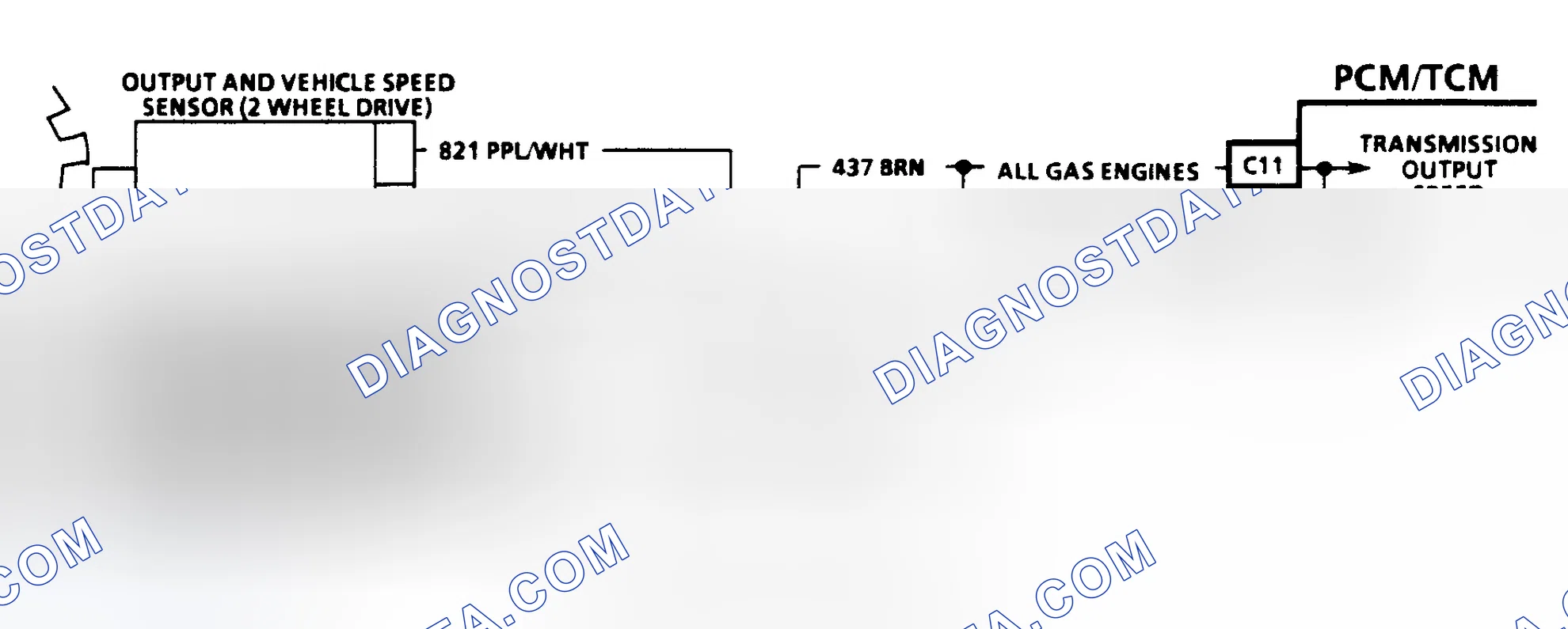 Scheme 158: Output Speed Sensor Ckt. Schematic (2WD Except "C" & "K")
