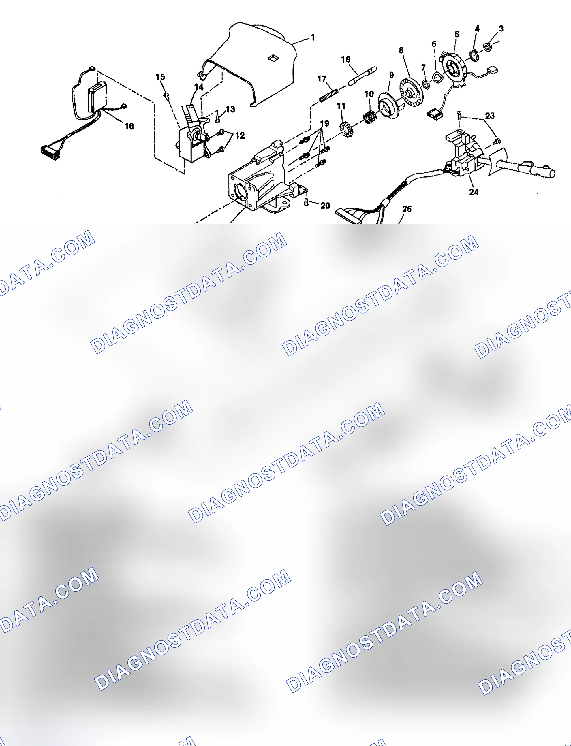 Scheme 4: Steering Column Disassembled View (Floor Shift Standard)