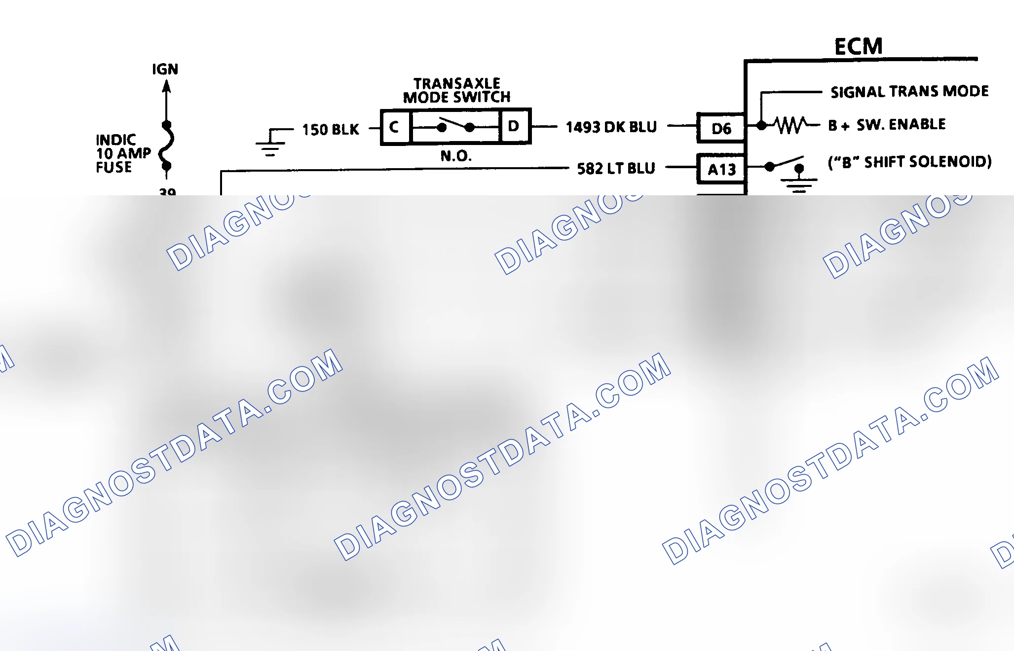 Scheme 239: CHART C-8B, 4T60 TRANSAXLE MODE SWITCH ELECTRICAL DIAGNOSIS - 3.4L PFI W BODY