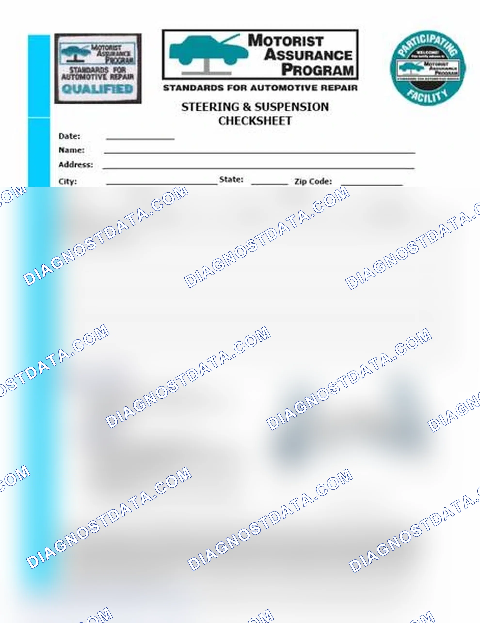 Scheme 11: Steering & Suspension Checksheet (1 Of 2)