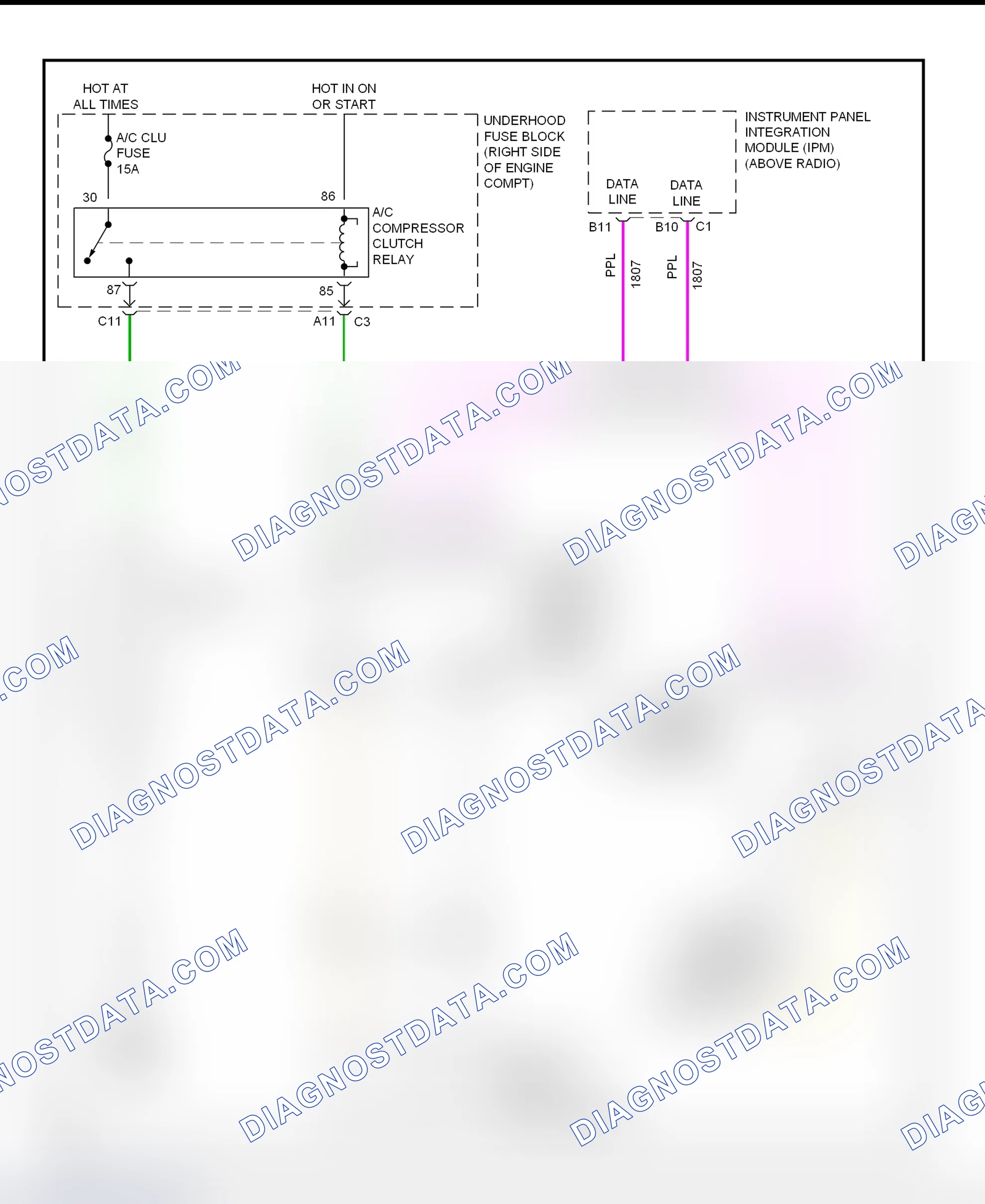 Scheme 20: A/C Compressor Clutch Control Circuit Wiring Diagram (2001 DeVille)