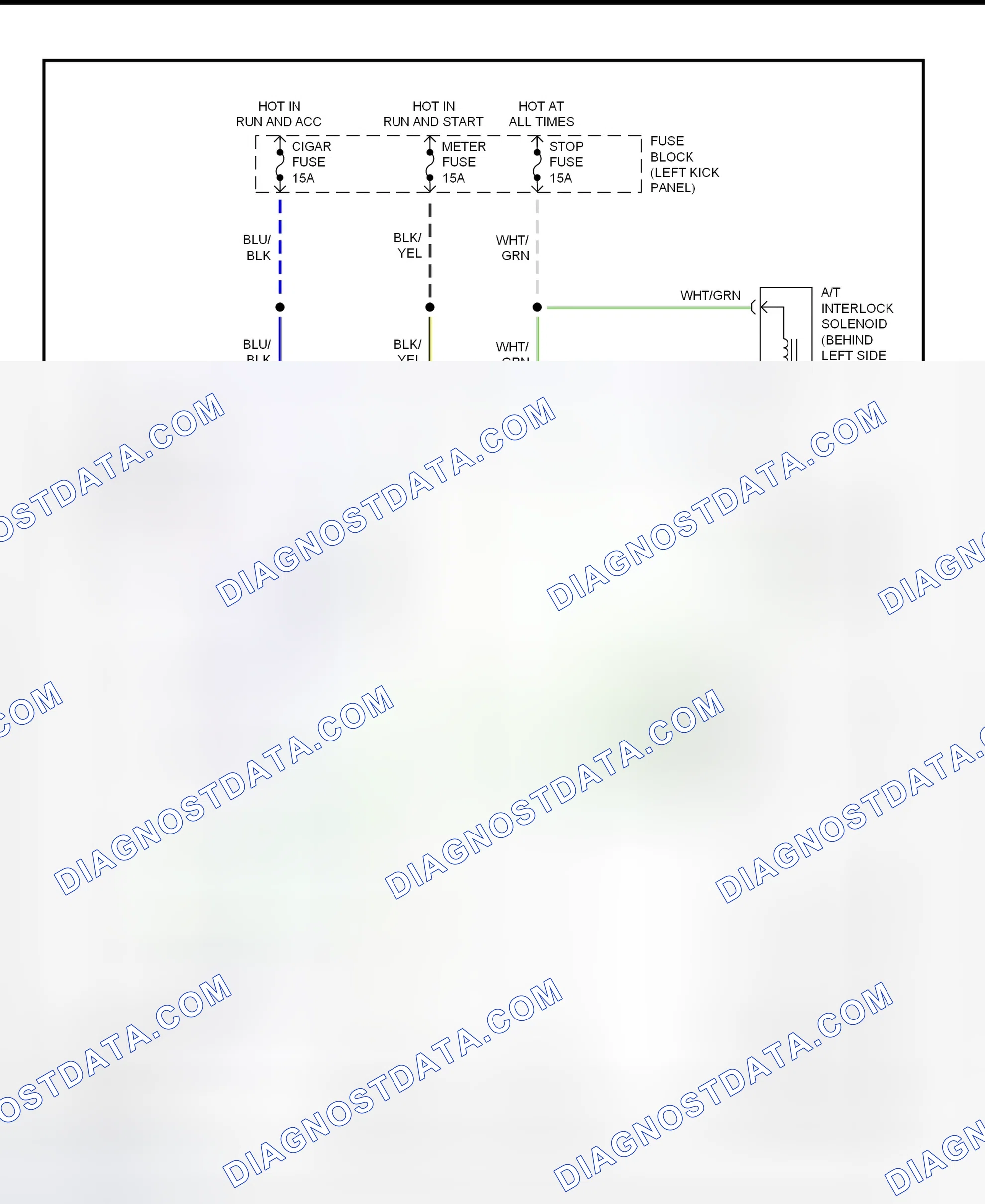 Scheme 134: Shift Interlock System Wiring Diagram (1996 Miata)