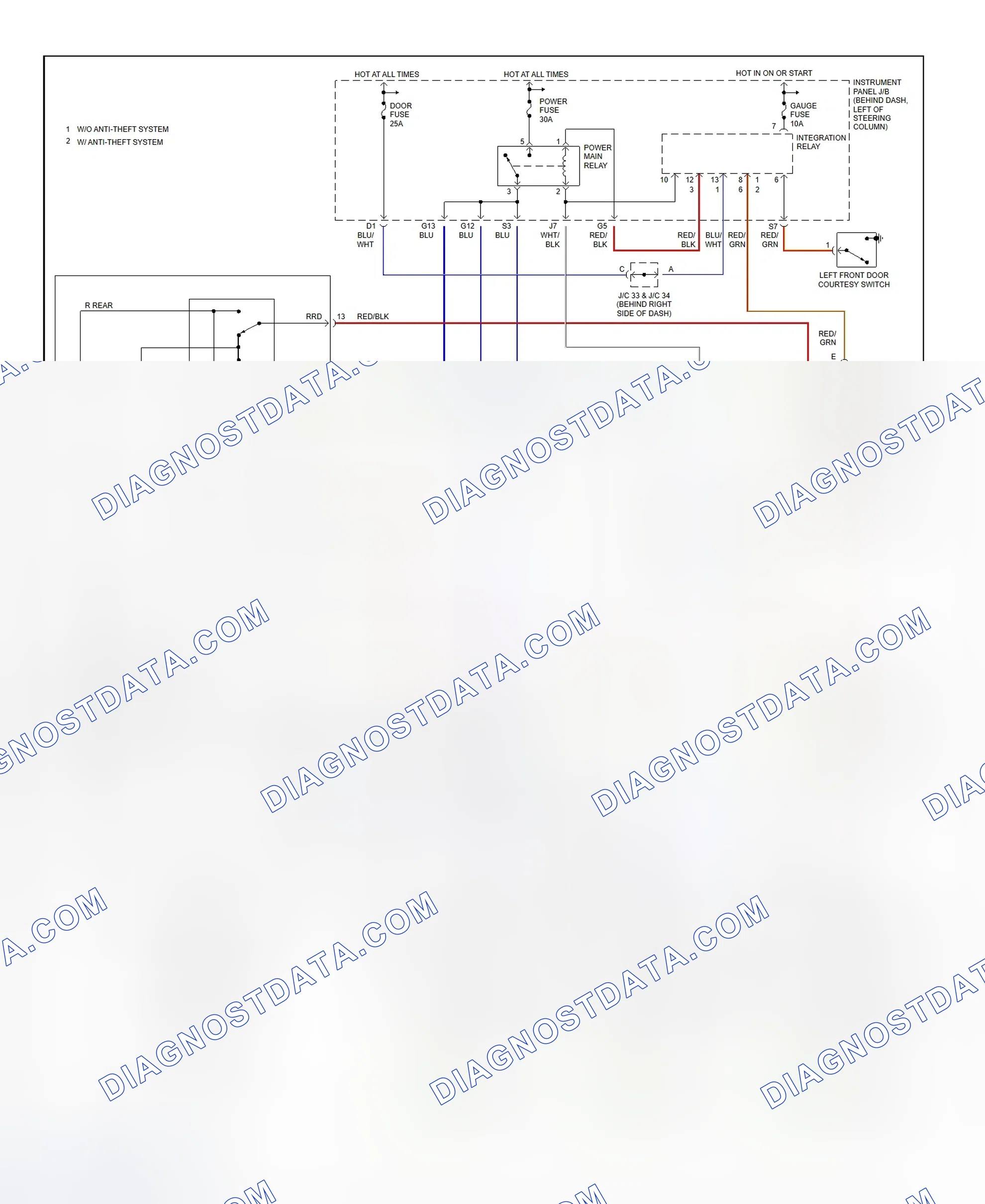 Scheme 7: Power Window System Wiring Diagram (Camry)