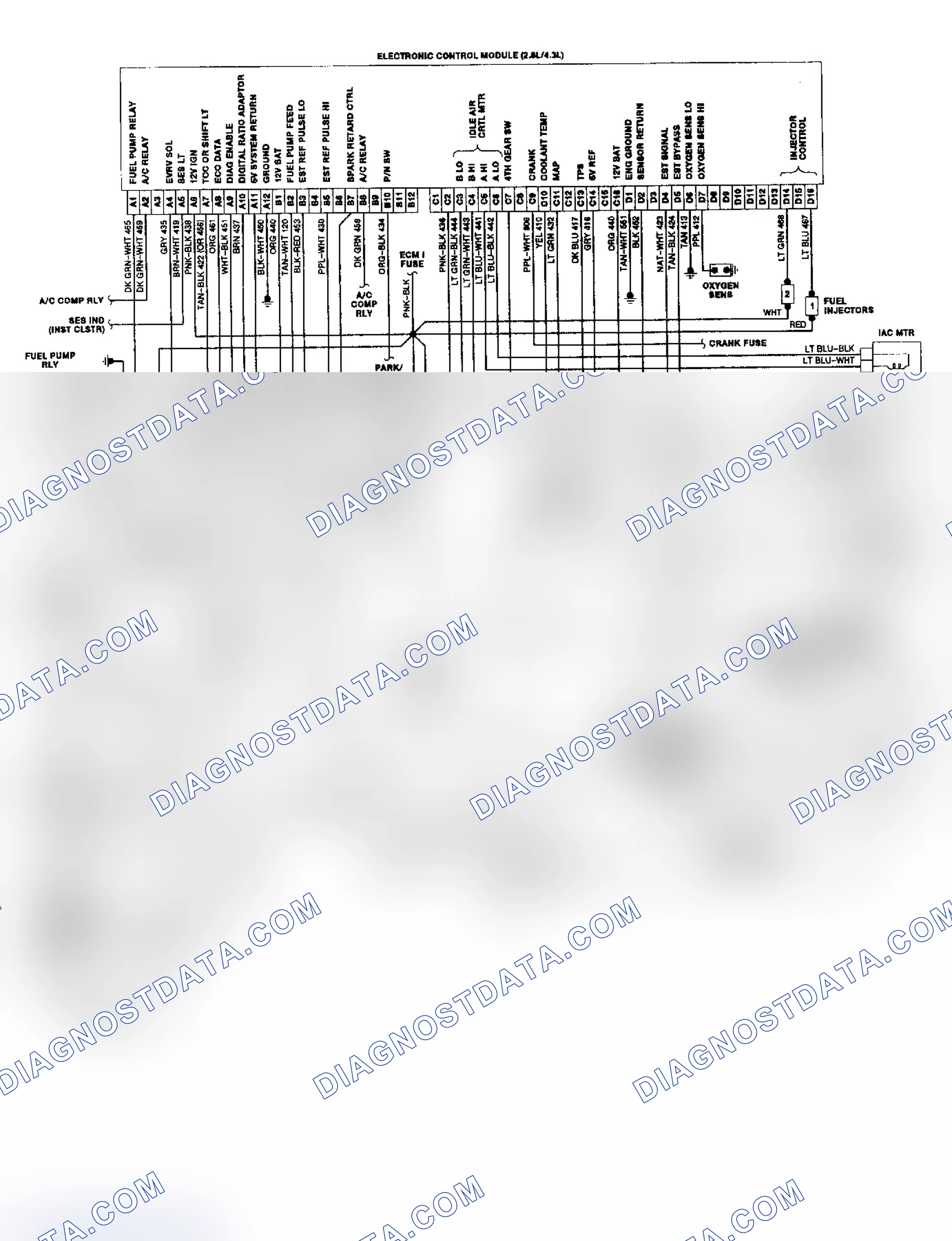 Scheme 22: "S" & "T" Series 2.8L & 4.3L TBI/CCC Wiring Diagram