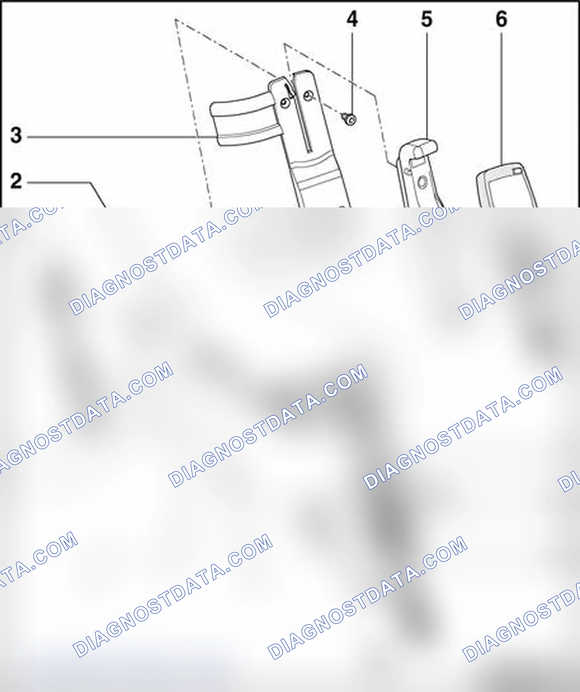 Scheme 26: Bracket for telephone handset in center console, assembly overview