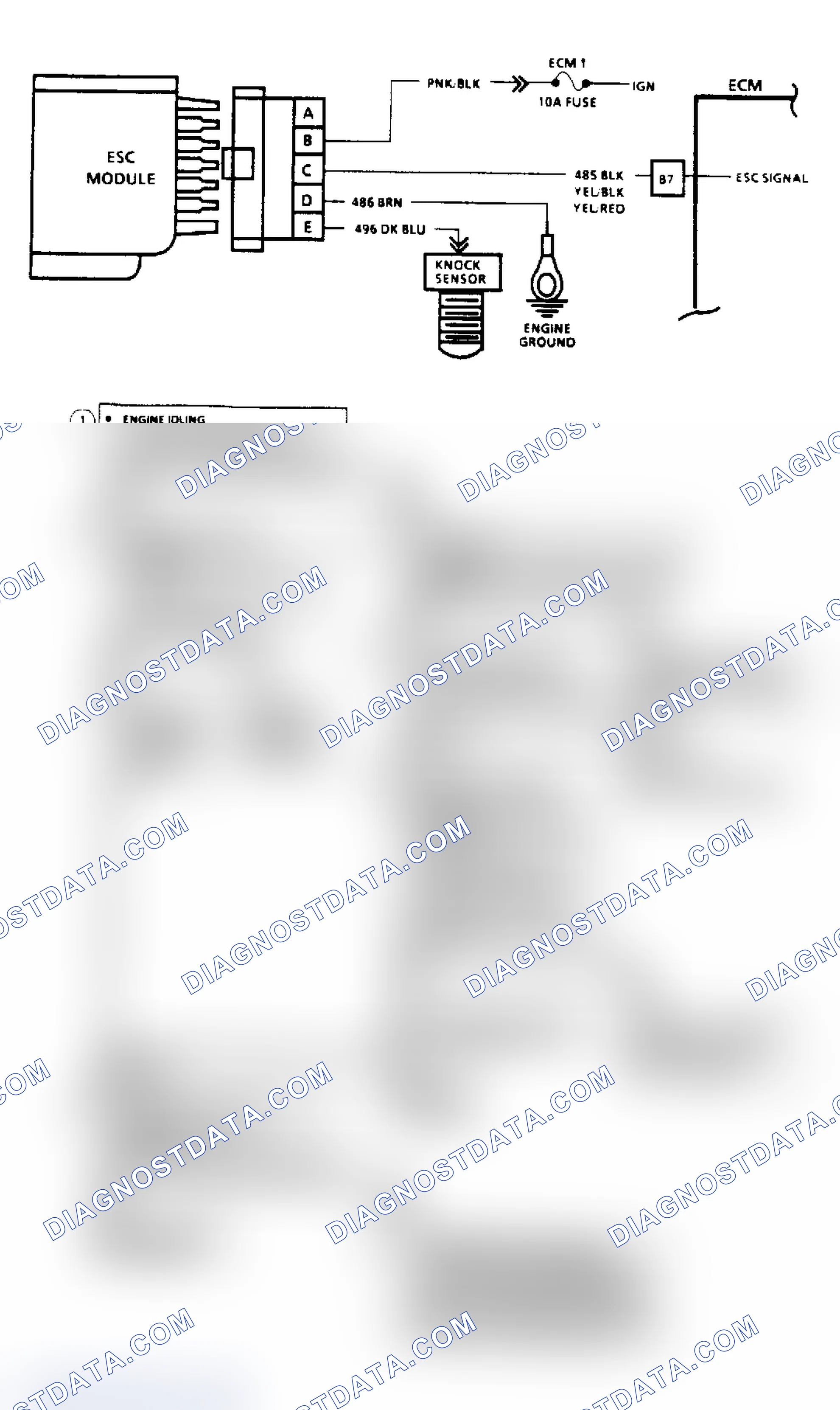 Scheme 73: Code 43, Electronic Spark Control (2.8L, 4.3L, 5.0L & 5.7L Engines) Flow Chart & Schematic