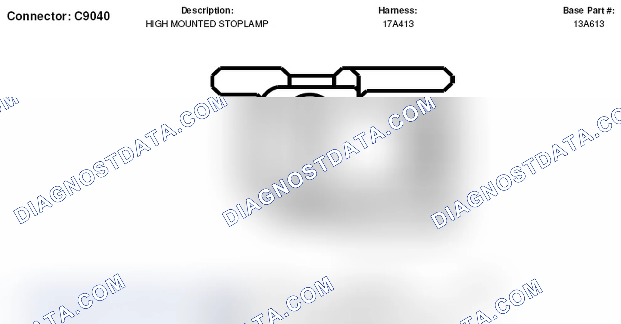 Scheme 335: High Mounted Stoplamp Connector End View (C9040)