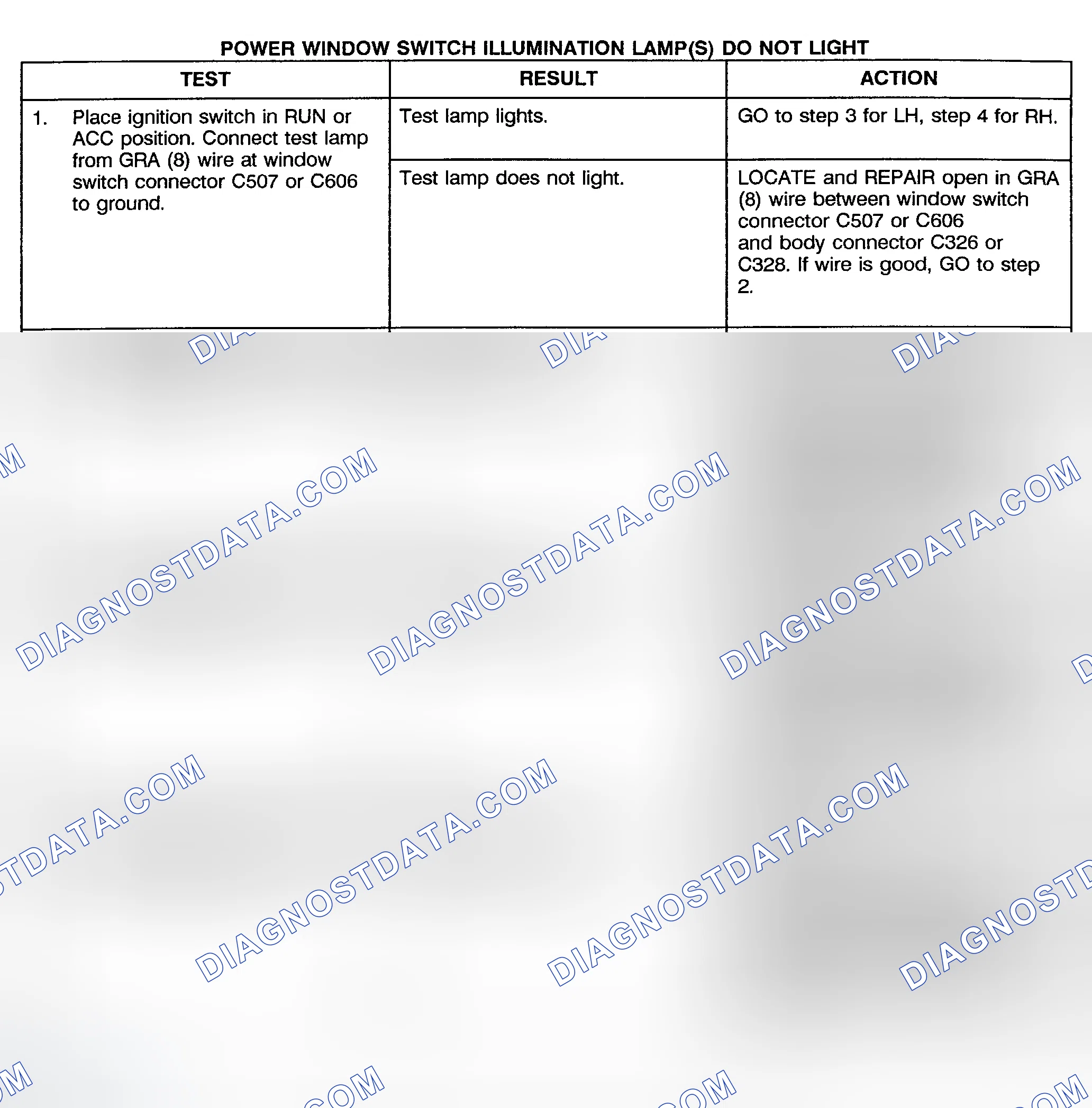 Scheme 7: TEST G: POWER WINDOW SWITCH ILLUMINATION LAMP(S) DO NOT LIGHT (CREW CAB, UTILITY & SUBURBAN)