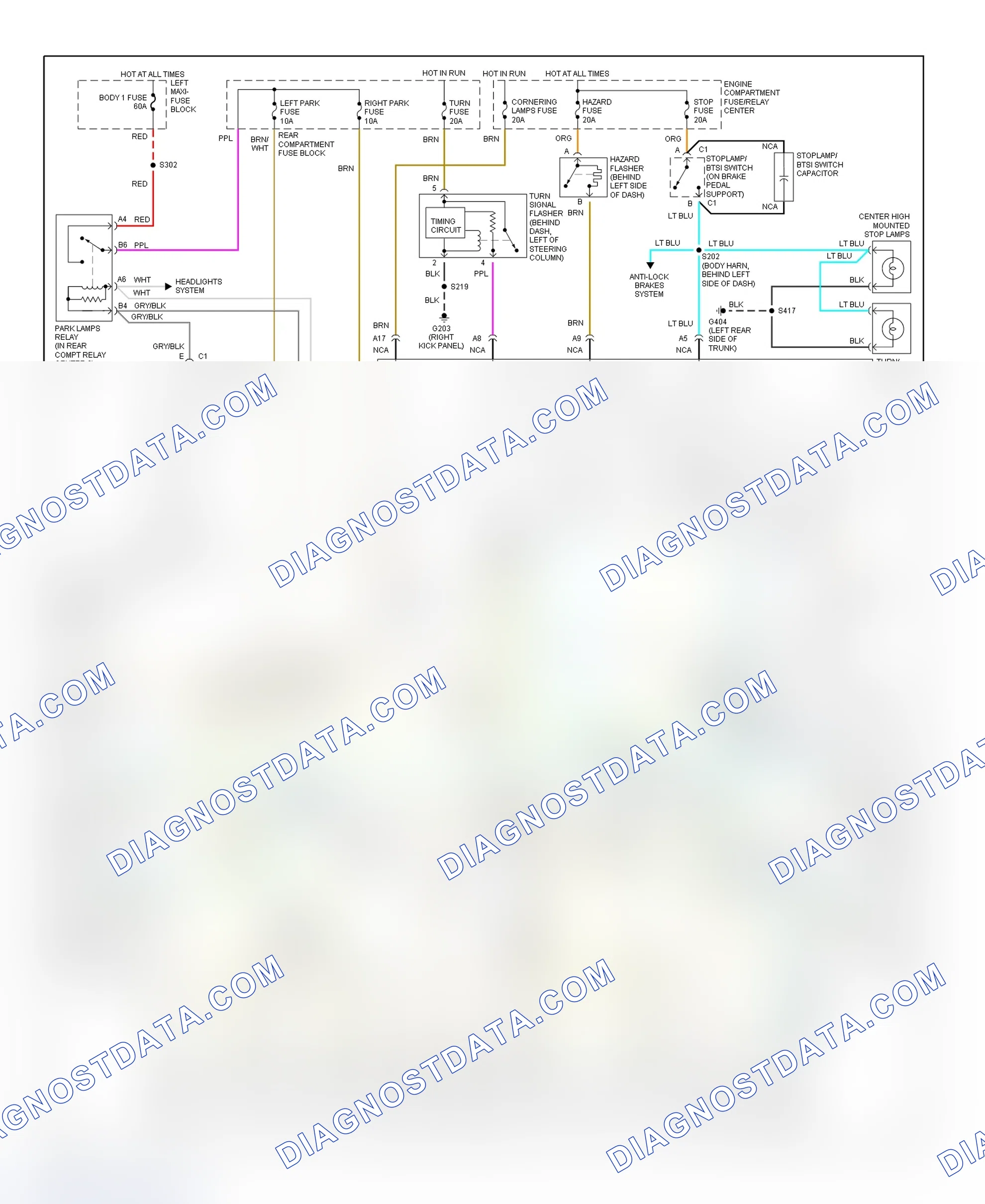 Scheme 15: Exterior Lights Wiring Diagram (DeVille)