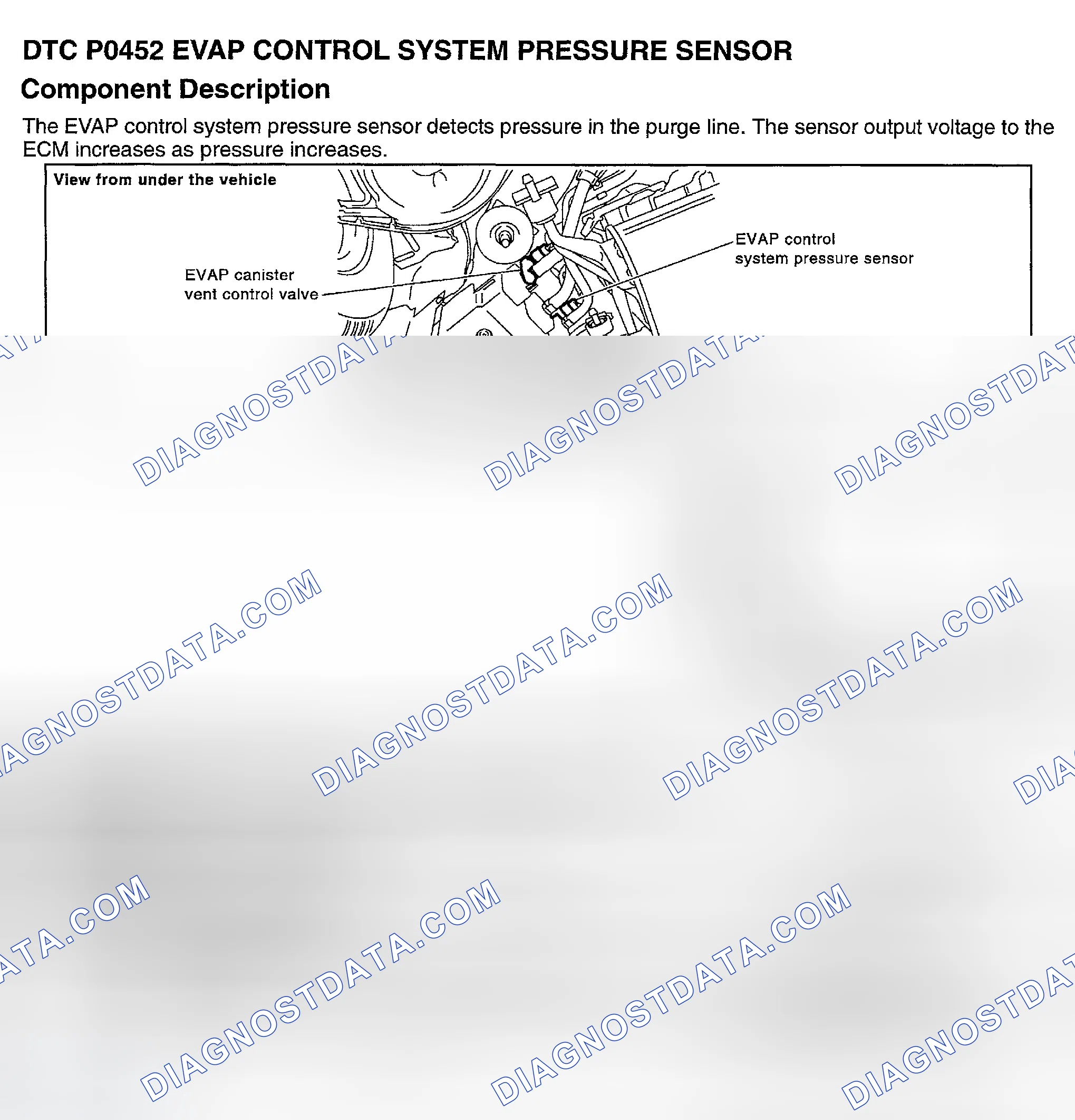 Scheme 558: DTC P0452: EVAP CONTROL SYSTEM PRESSURE SENSOR LOW INPUT