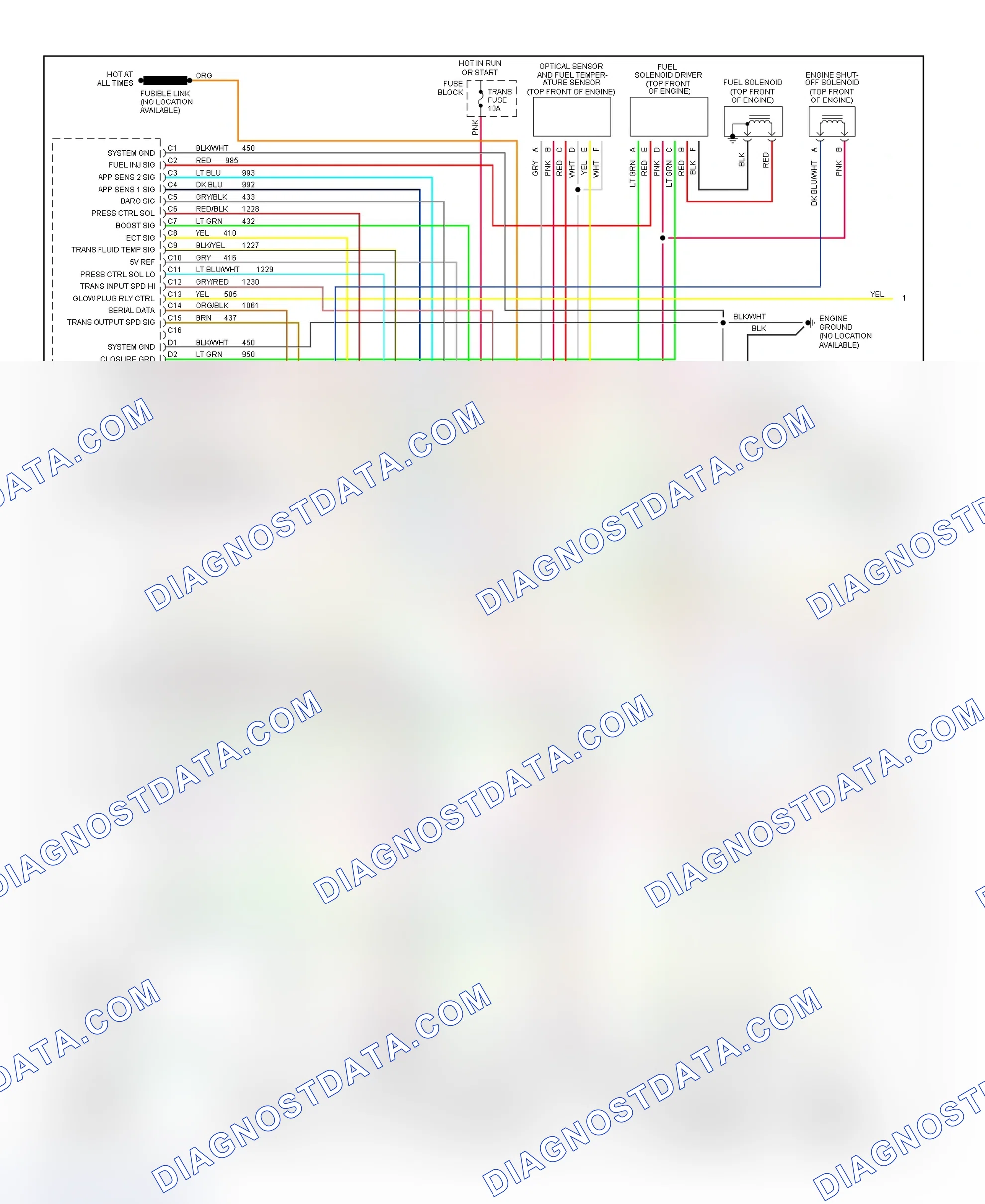 Scheme 235: Wiring Diagram ("P" Series - 6.5L VIN F - 1 Of 2)
