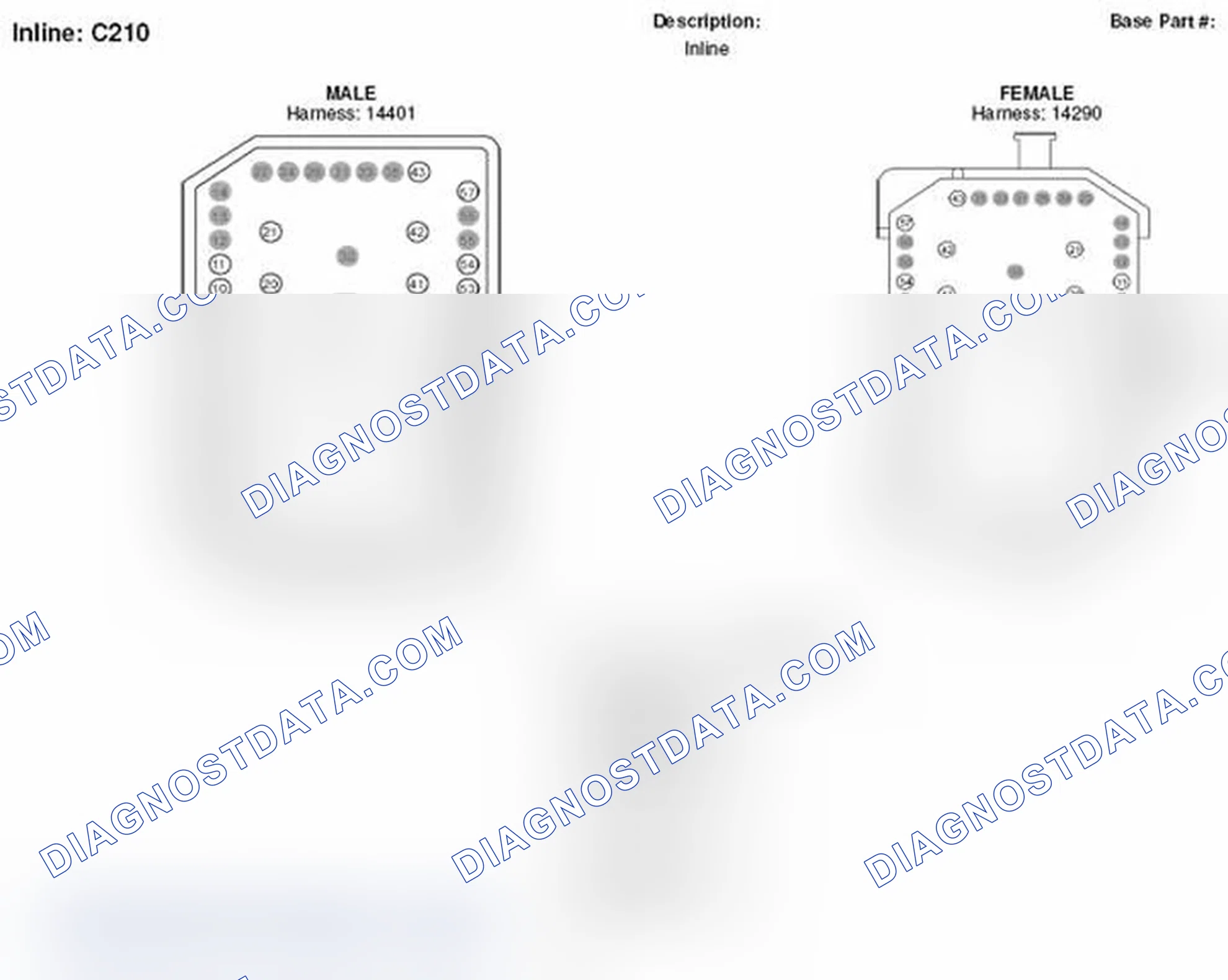 Scheme 58: Inline (1 Of 2) Connector End View (C210) (1 Of 2)