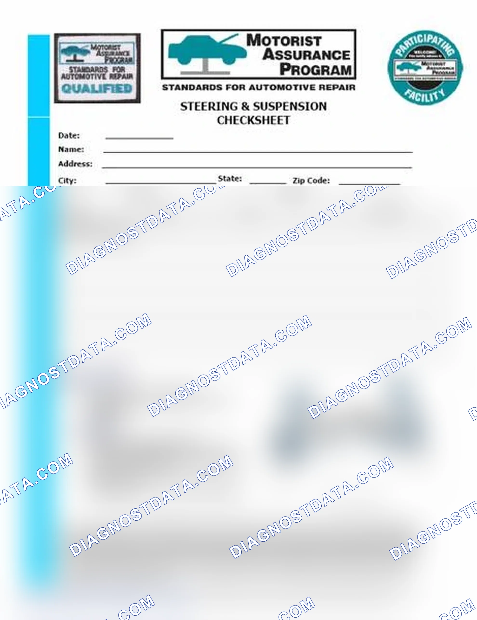 Scheme 11: Steering & Suspension Checksheet (1 Of 2)