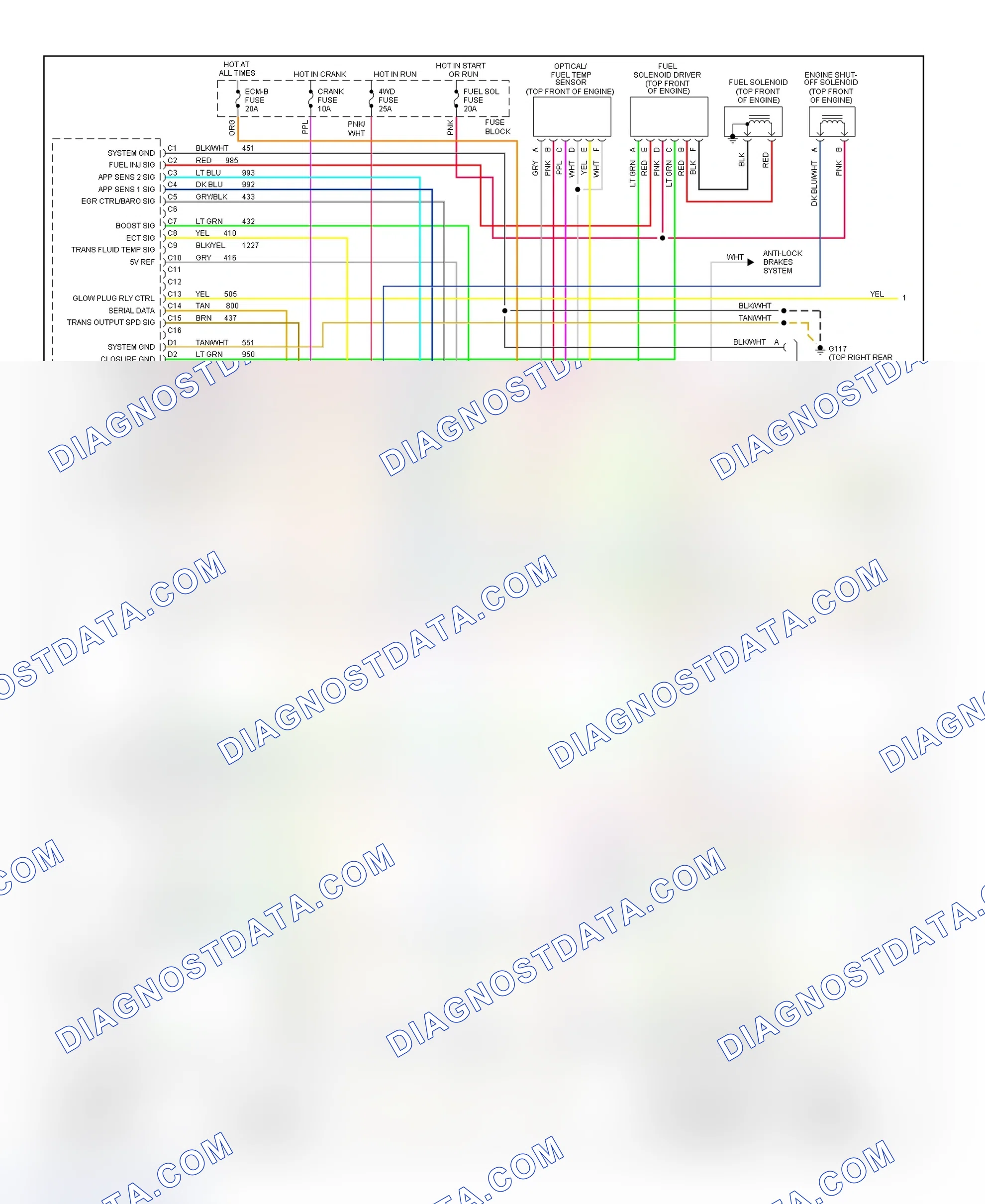 Scheme 229: Wiring Diagram ("C" & "K" Series Pickup, & Sierra - Diesel VIN F & P With M/T - 1 Of 2)
