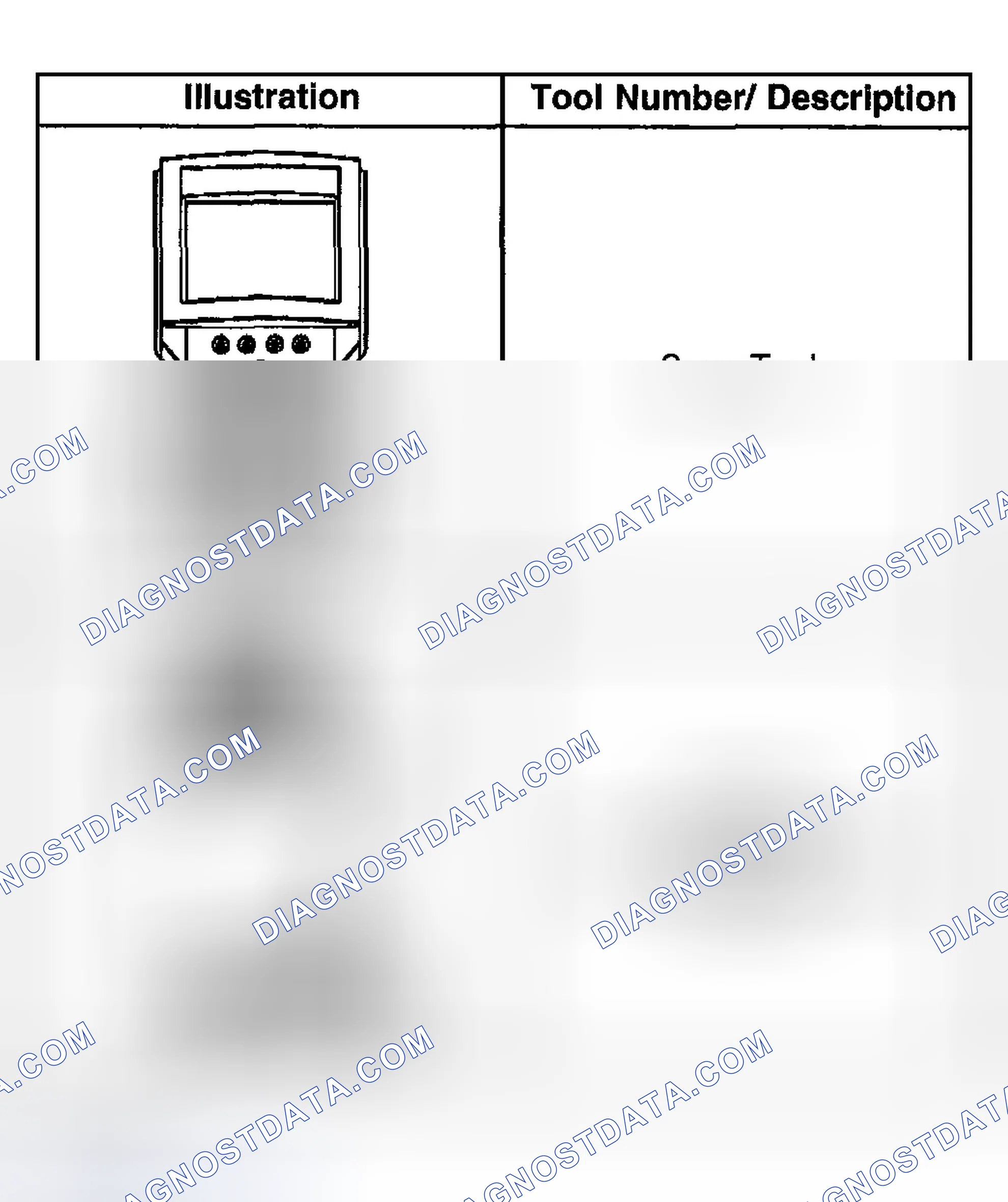 Scheme 29: Special Tools and Equipment