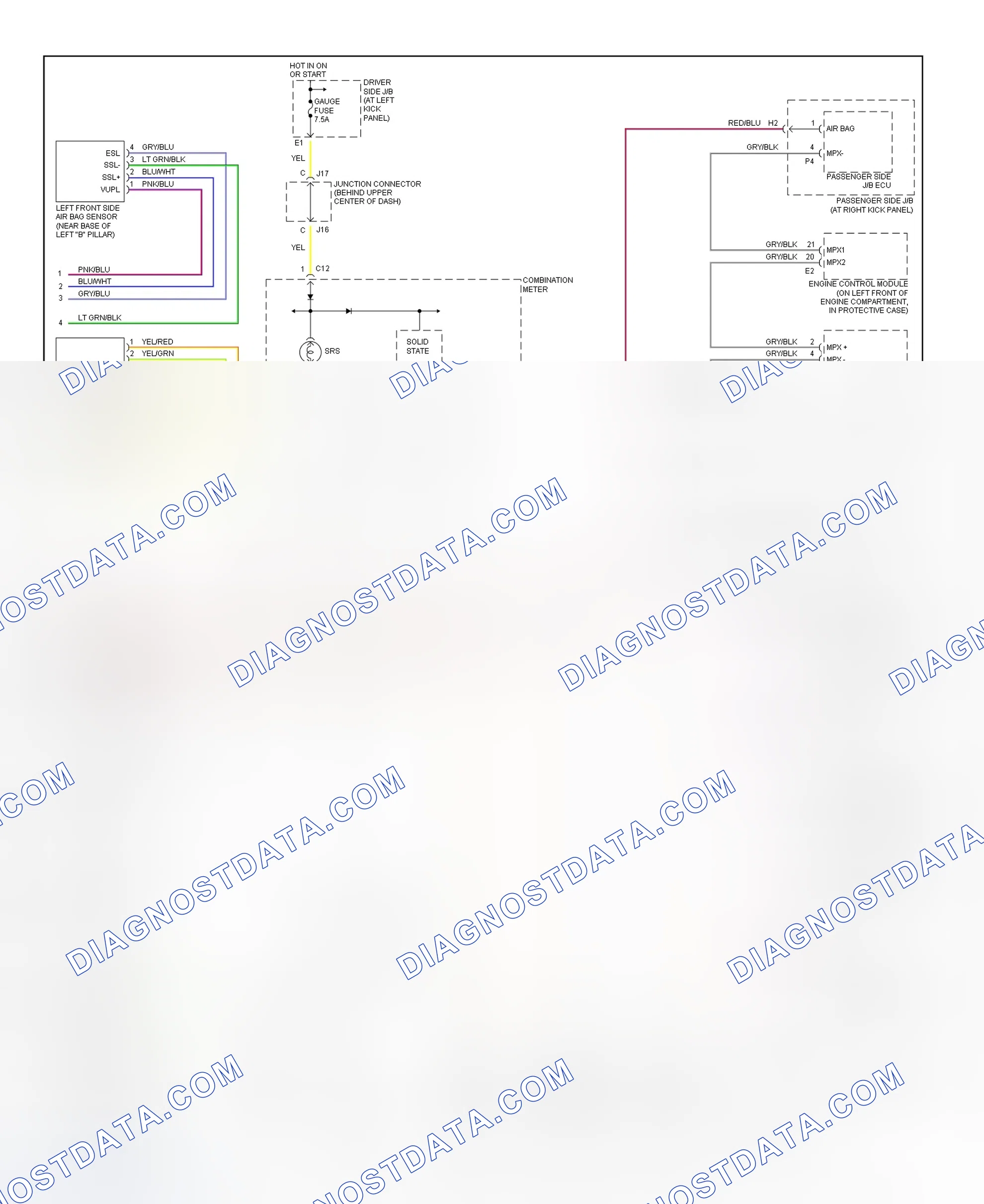 Scheme 2: Air Bag System Wiring Diagram (LS400-2 Of 2)