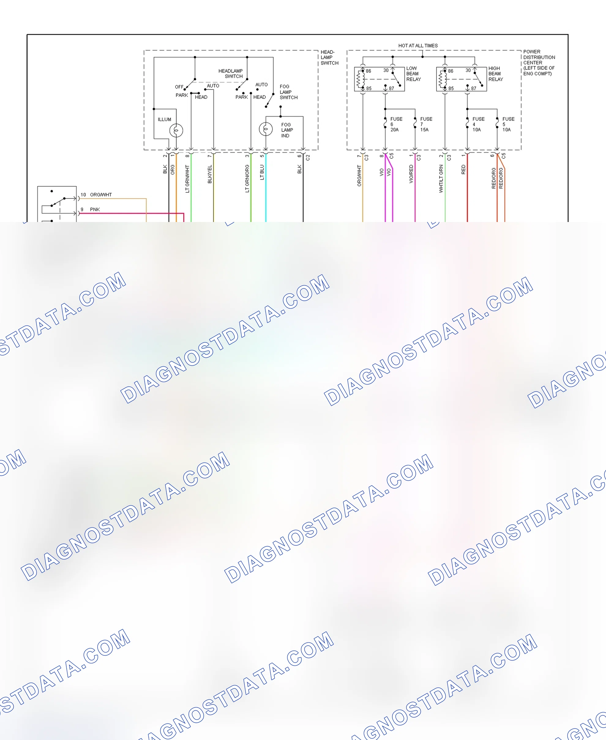 Scheme 12: Headlight System Wiring Diagram (Town & Country)