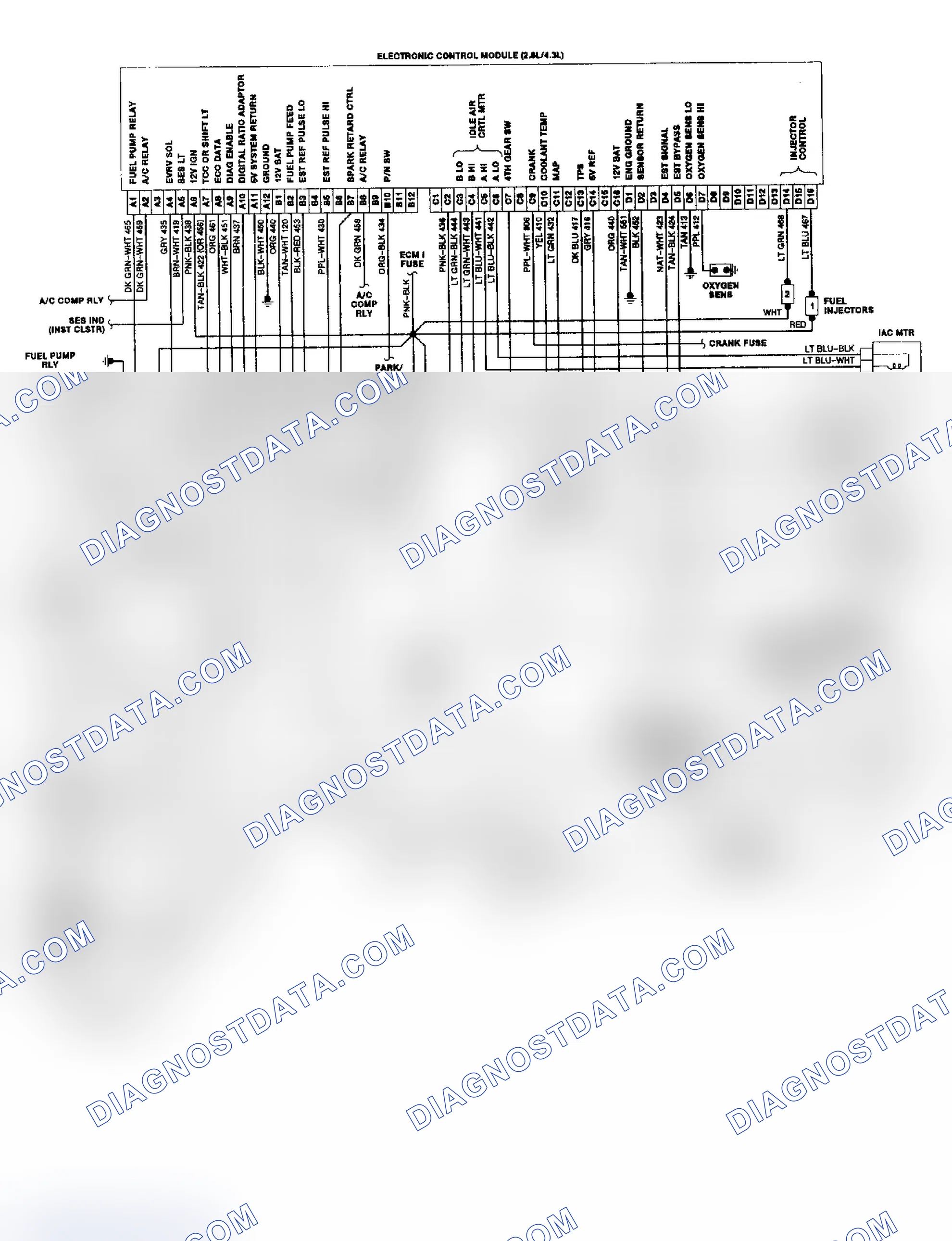 Scheme 45: "S" & "T" Series 2.8L & 4.3L TBI/CCC Wiring Diagram