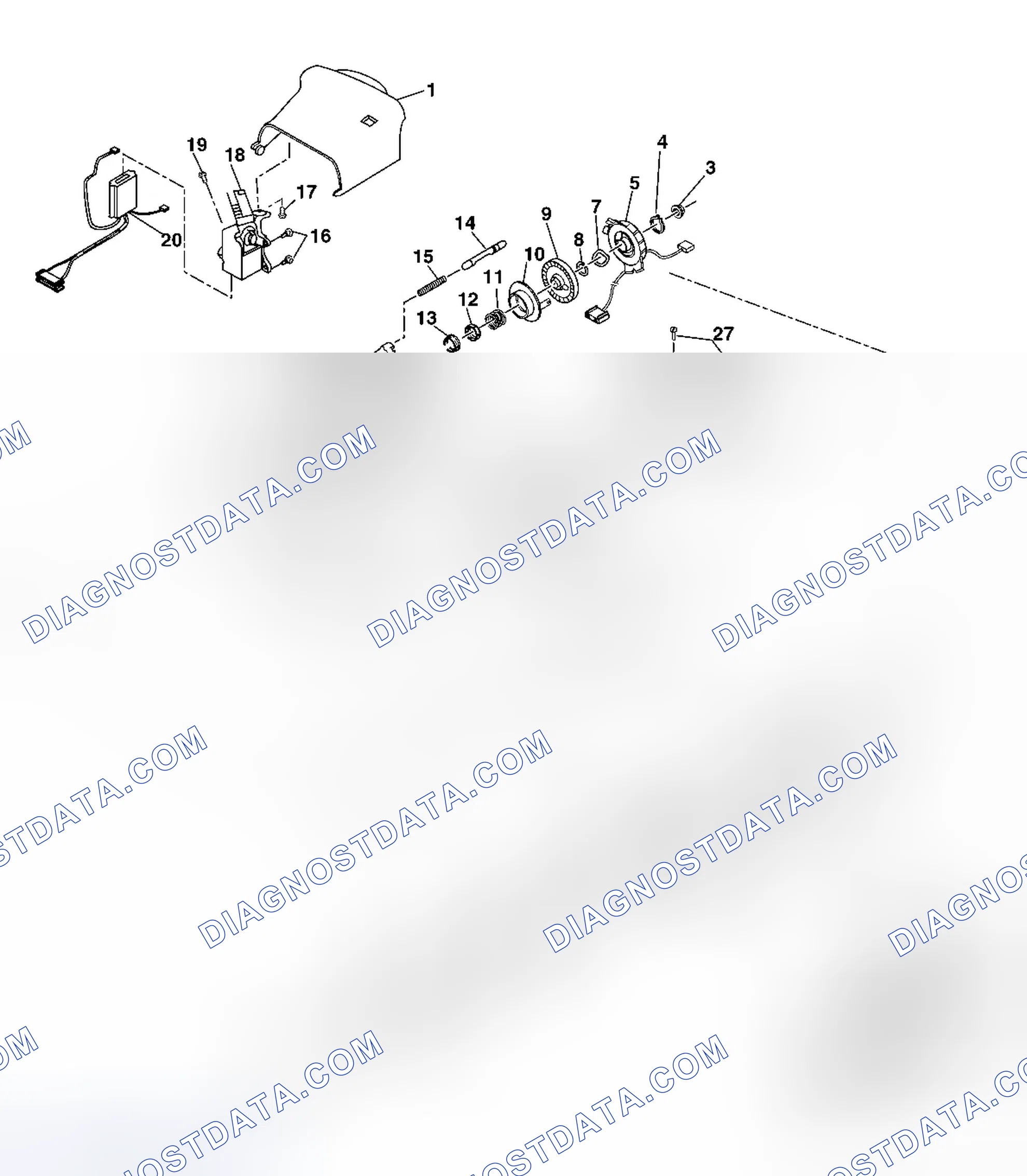 Scheme 2: Steering Column Disassembled View (Floor Shift Lean Shaft)