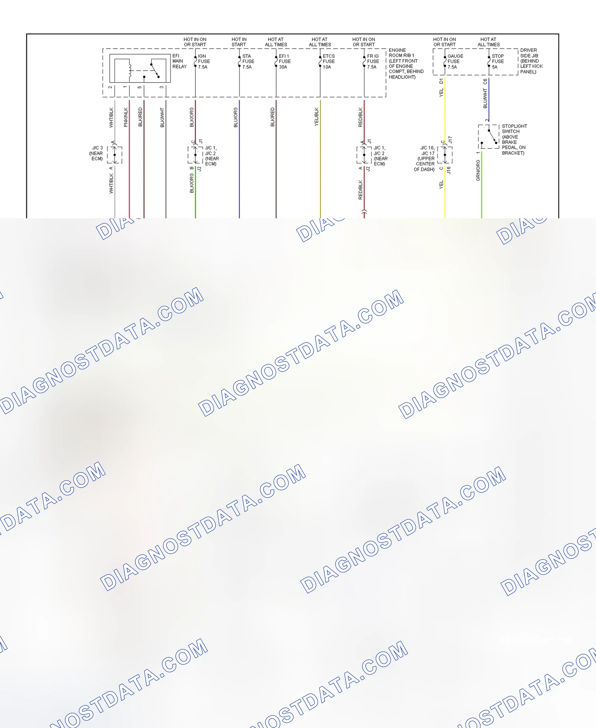 Scheme 43: Transmission Electronic Control System Wiring Diagram (2001-02 LS 430 - 1 Of 2)
