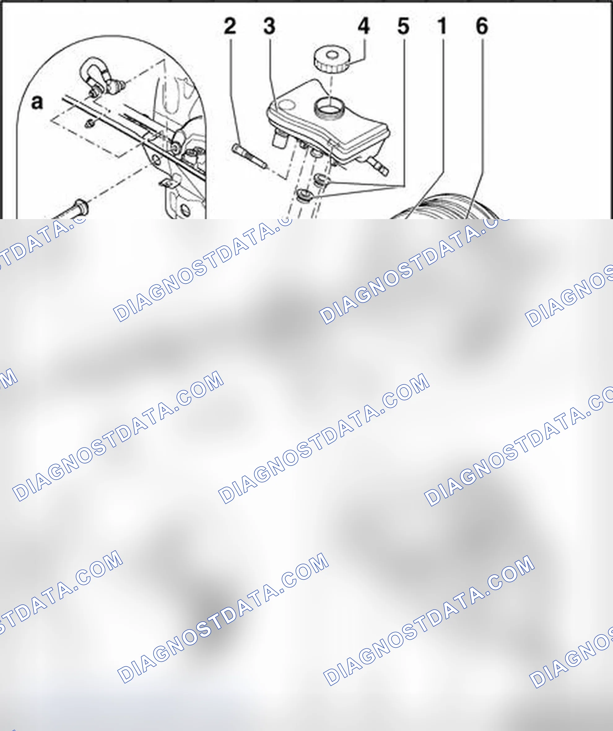 Scheme 148: Tandem brake booster/brake master cylinder, assembly overview