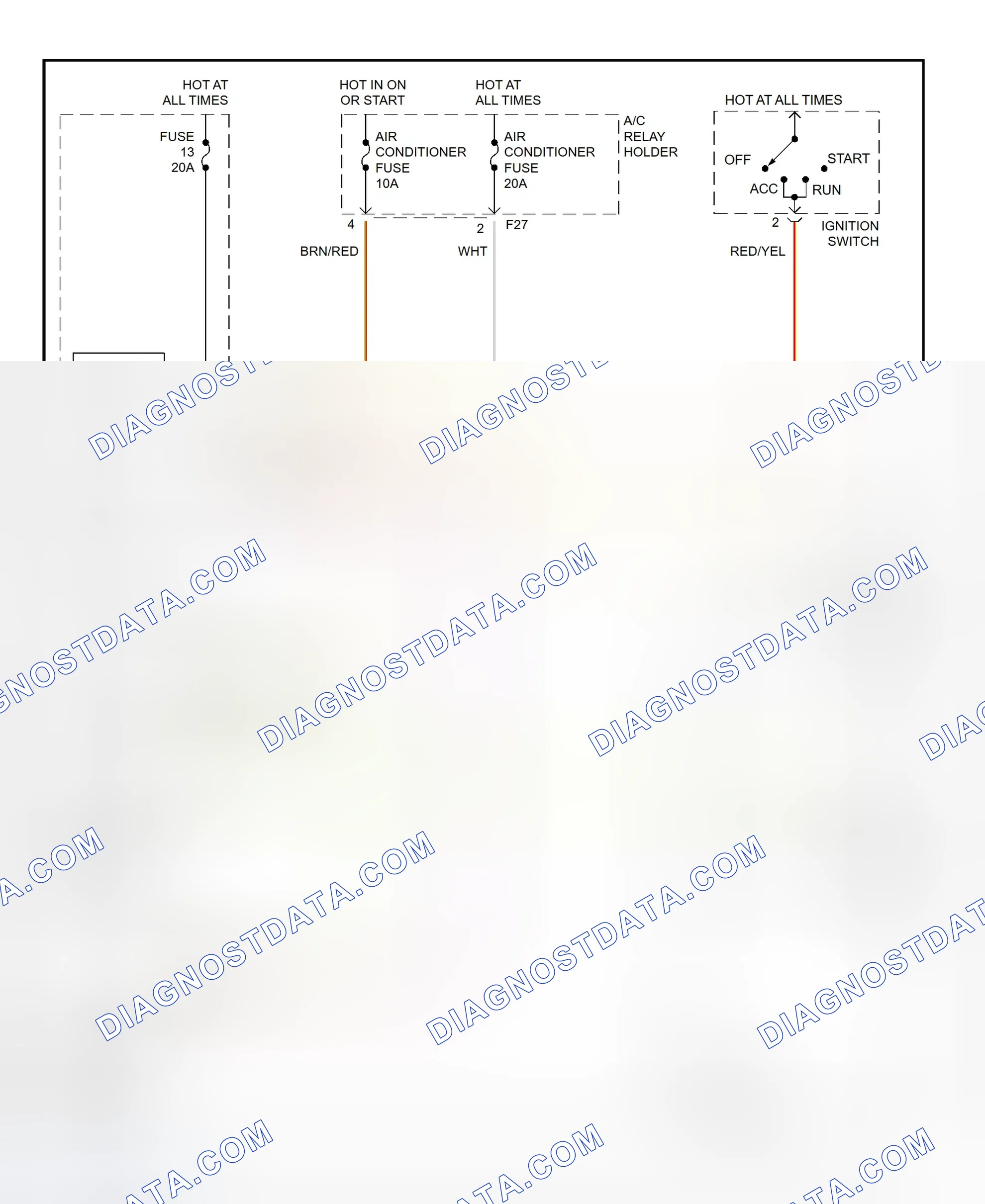 Scheme 5: Electric Cooling Fan System Wiring Diagram (1997 Impreza With A/C)