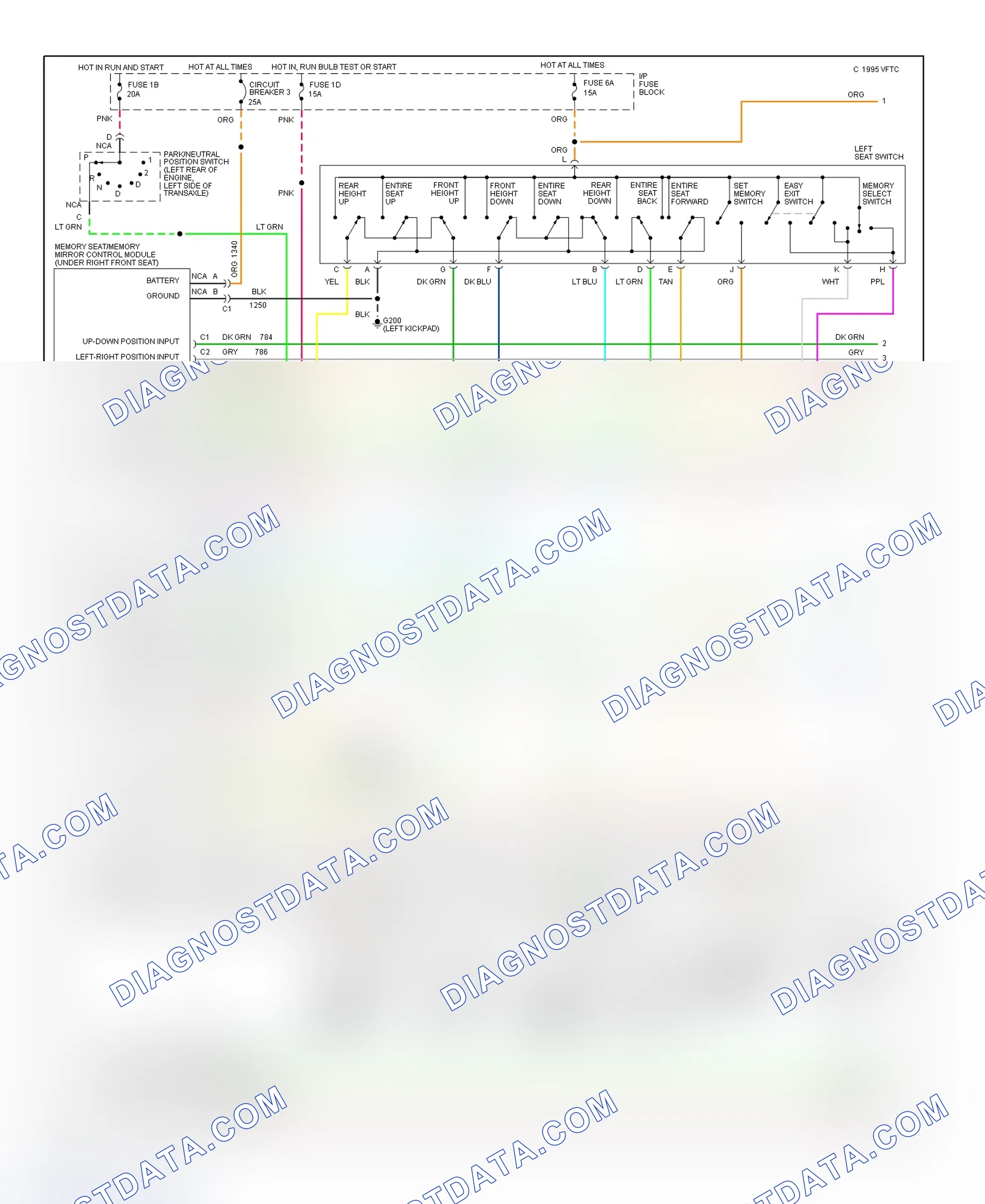 Scheme 5: Power Memory Seats Wiring Diagram (Park Avenue - 1 Of 2)